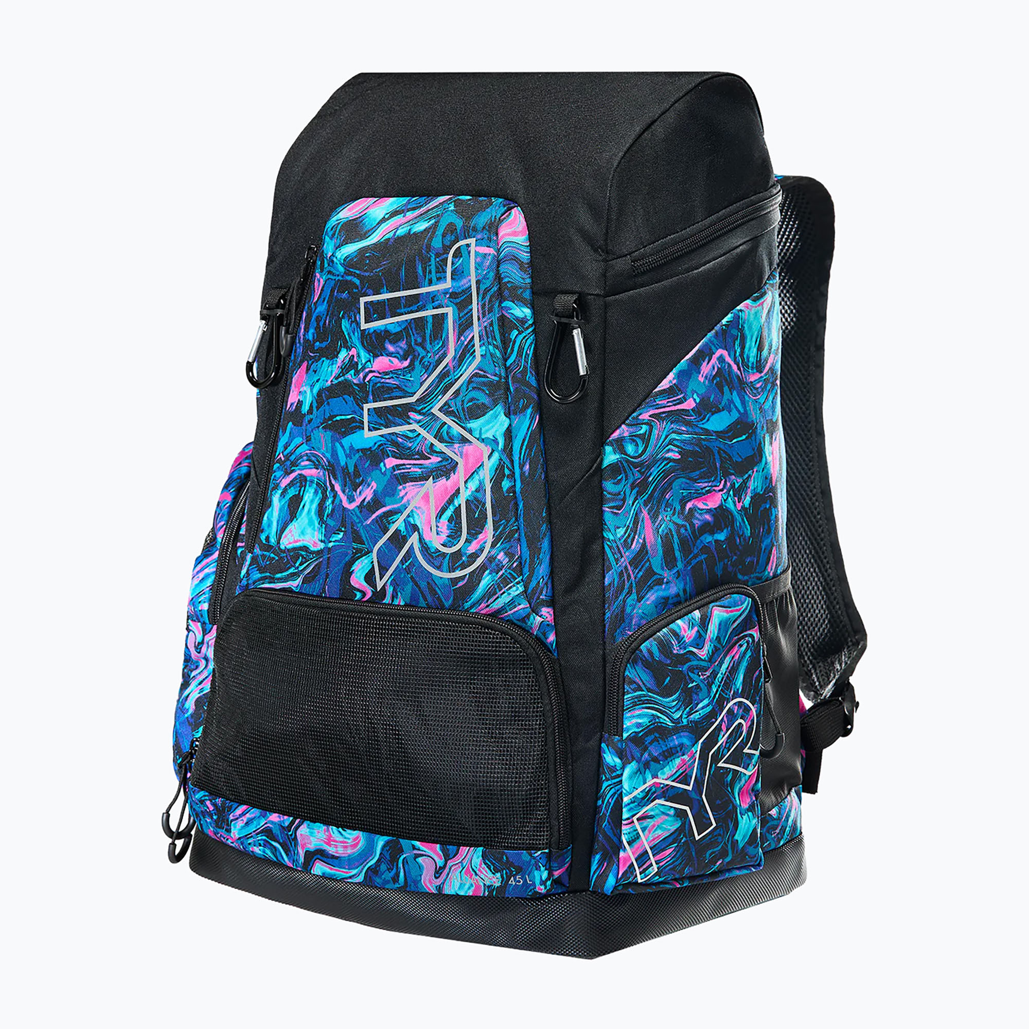 Раница за плуване TYR Alliance Printed 45 l blue/pink marmais