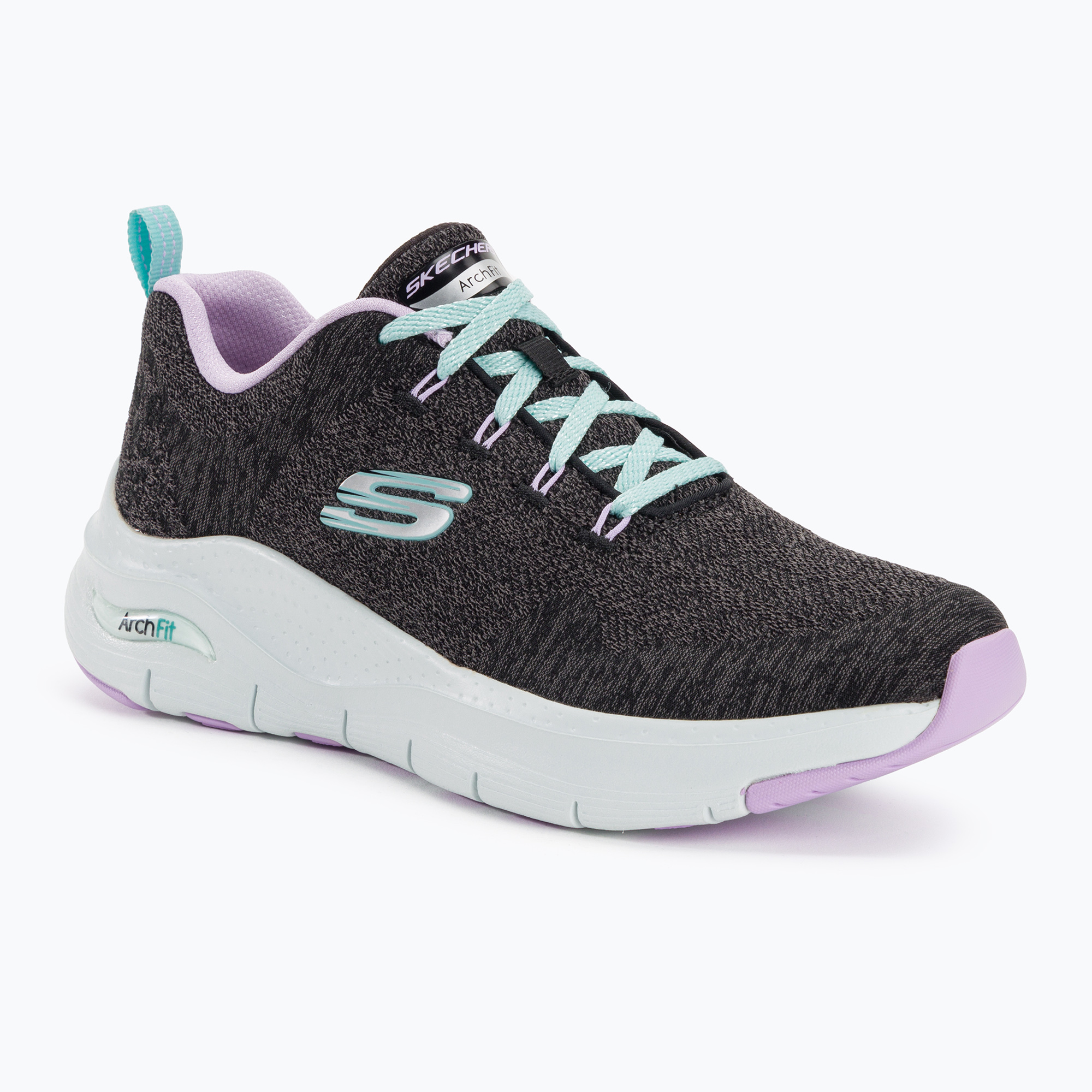 Buty damskie SKECHERS Arch Fit Comfy Wave black/lavender 