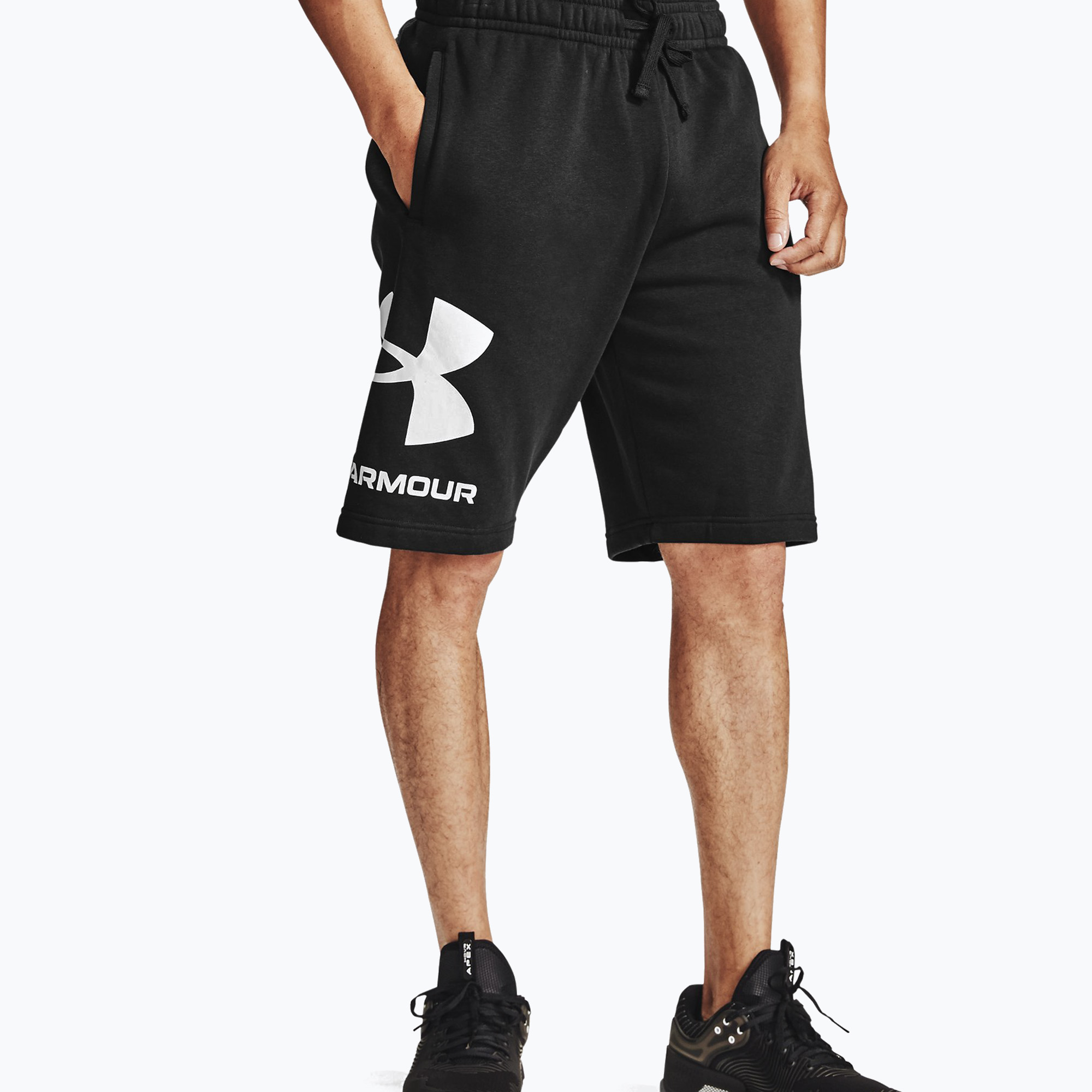 Spodenki treningowe męskie Under Armour Rival Fleece black/onyx white 