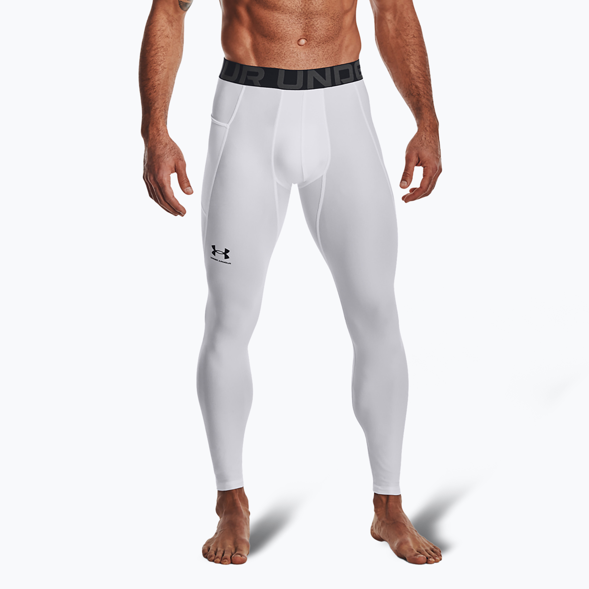 Legginsy treningowe męskie Under Armour HeatGear white/black 