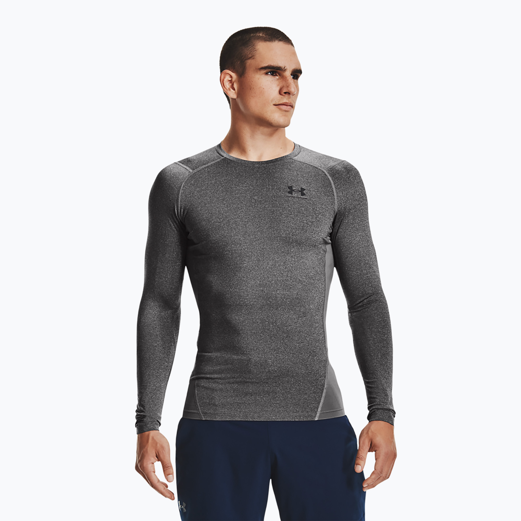 Longsleeve treningowy męski Under Armour HG Armour Comp carbon heather/black 