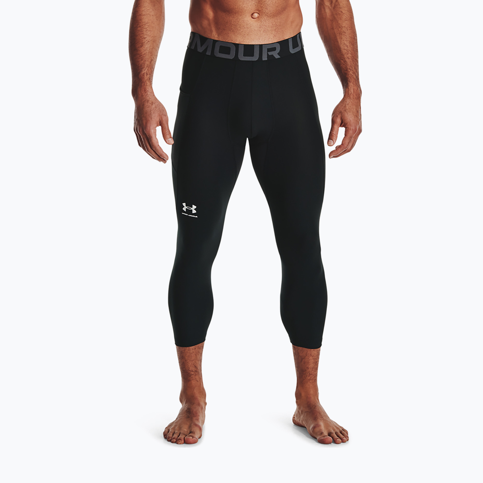 Legginsy treningowe męskie Under Armour HG Armour 3/4 black/white 
