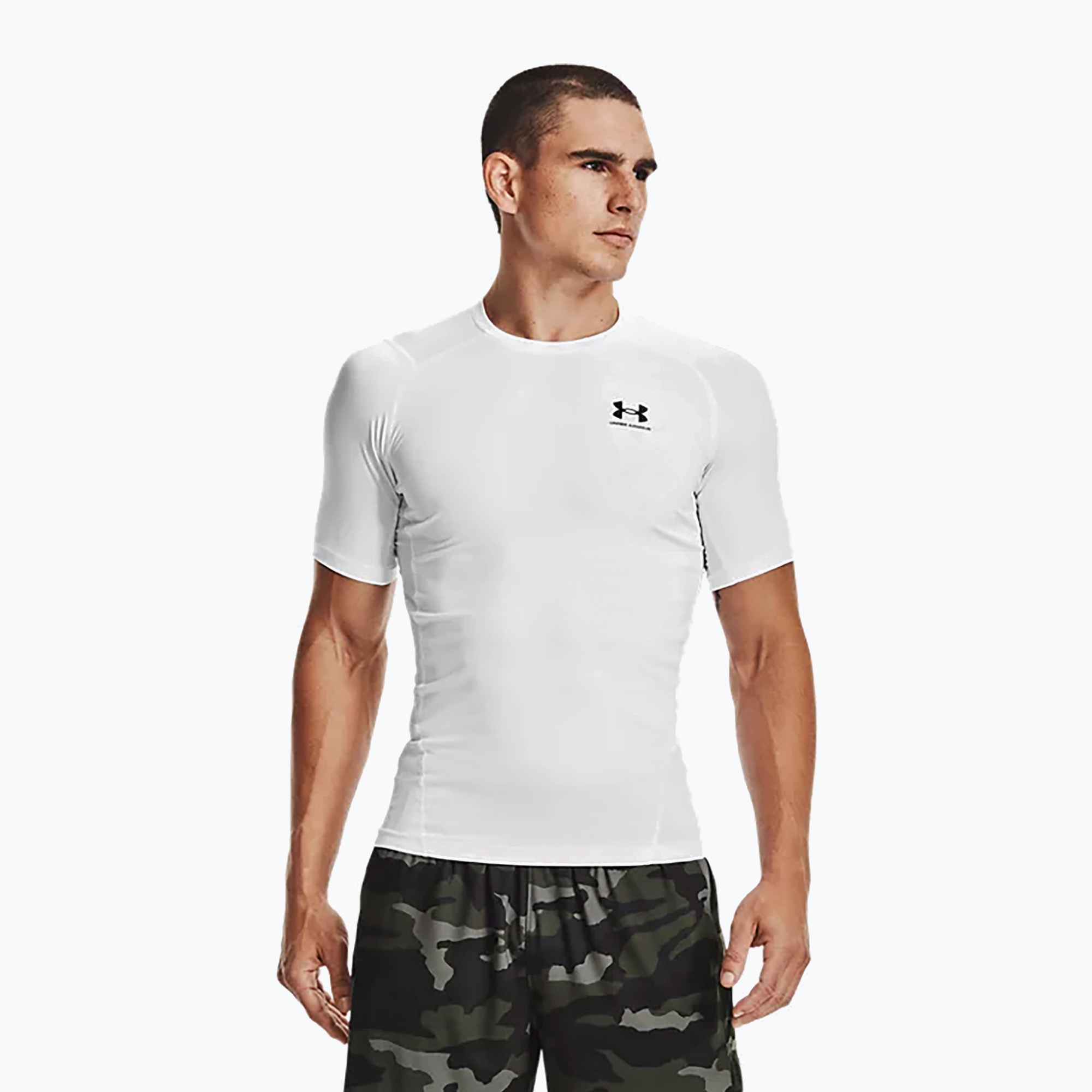 Koszulka treningowa męska Under Armour HG Armour Comp white/black 
