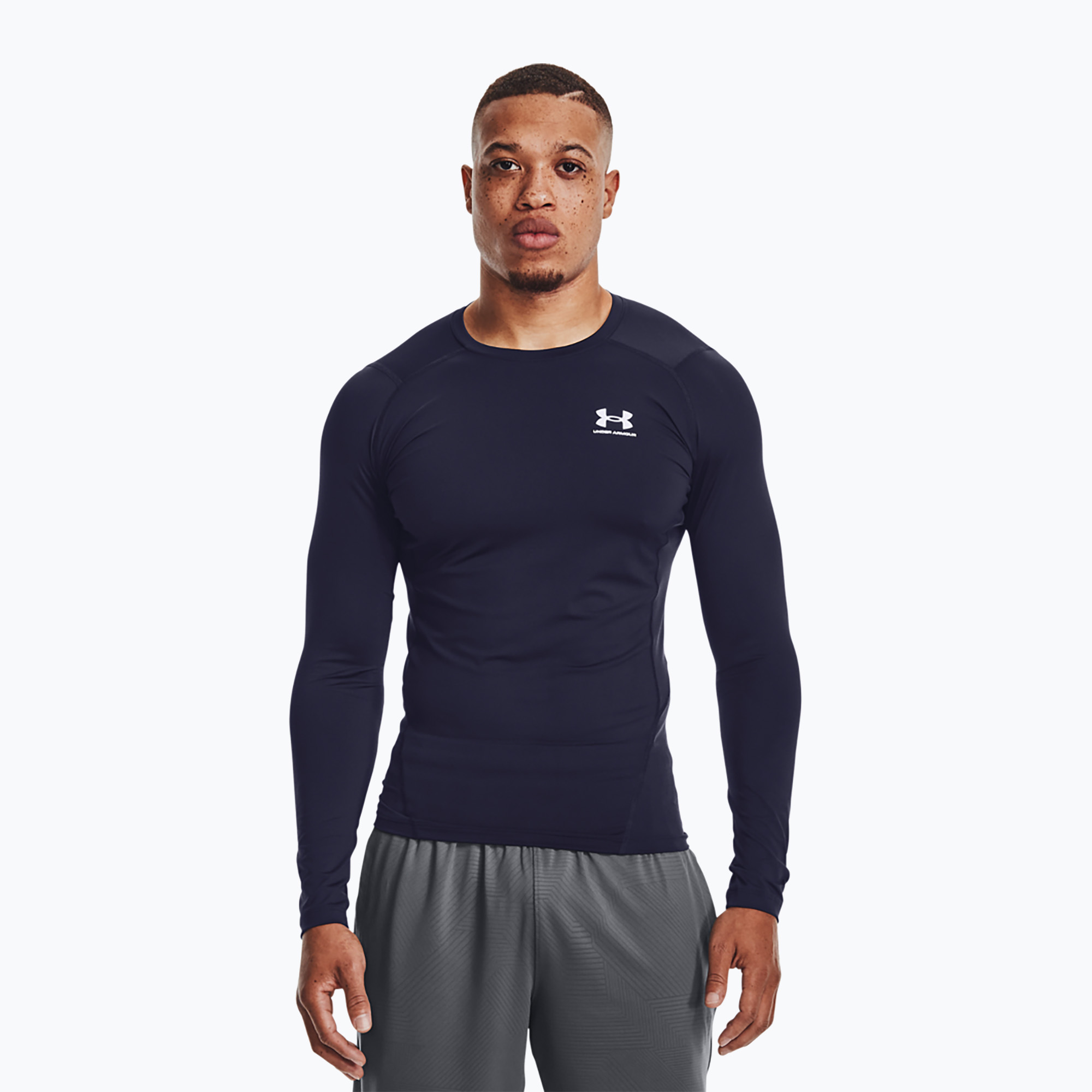 Longsleeve treningowy męski Under Armour HG Armour Comp midnight navy/white 