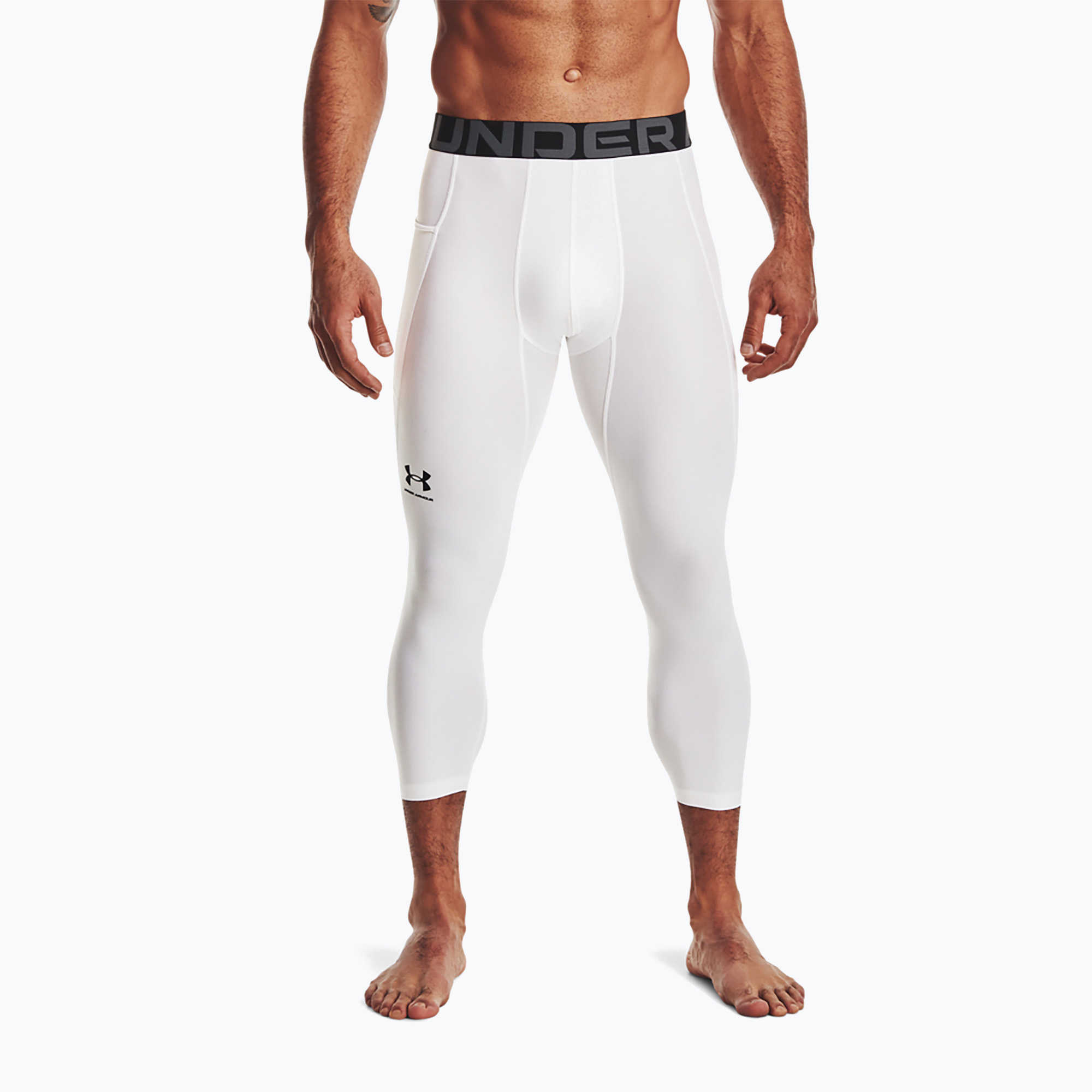 Legginsy treningowe męskie Under Armour HG Armour 3/4 white/black 