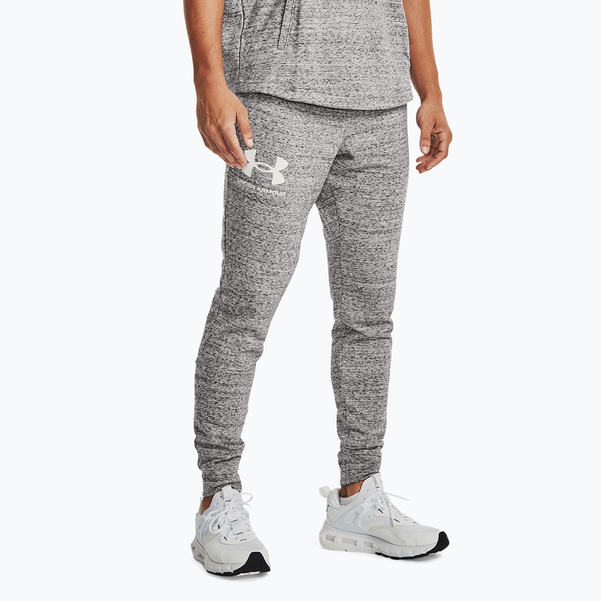 Spodnie męskie Under Armour Ua Rival Terry Jogger grey/melange 