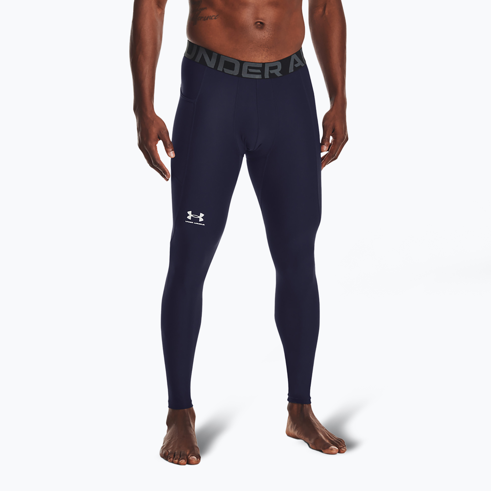 Legginsy treningowe męskie Under Armour HeatGear midnight navy/white 