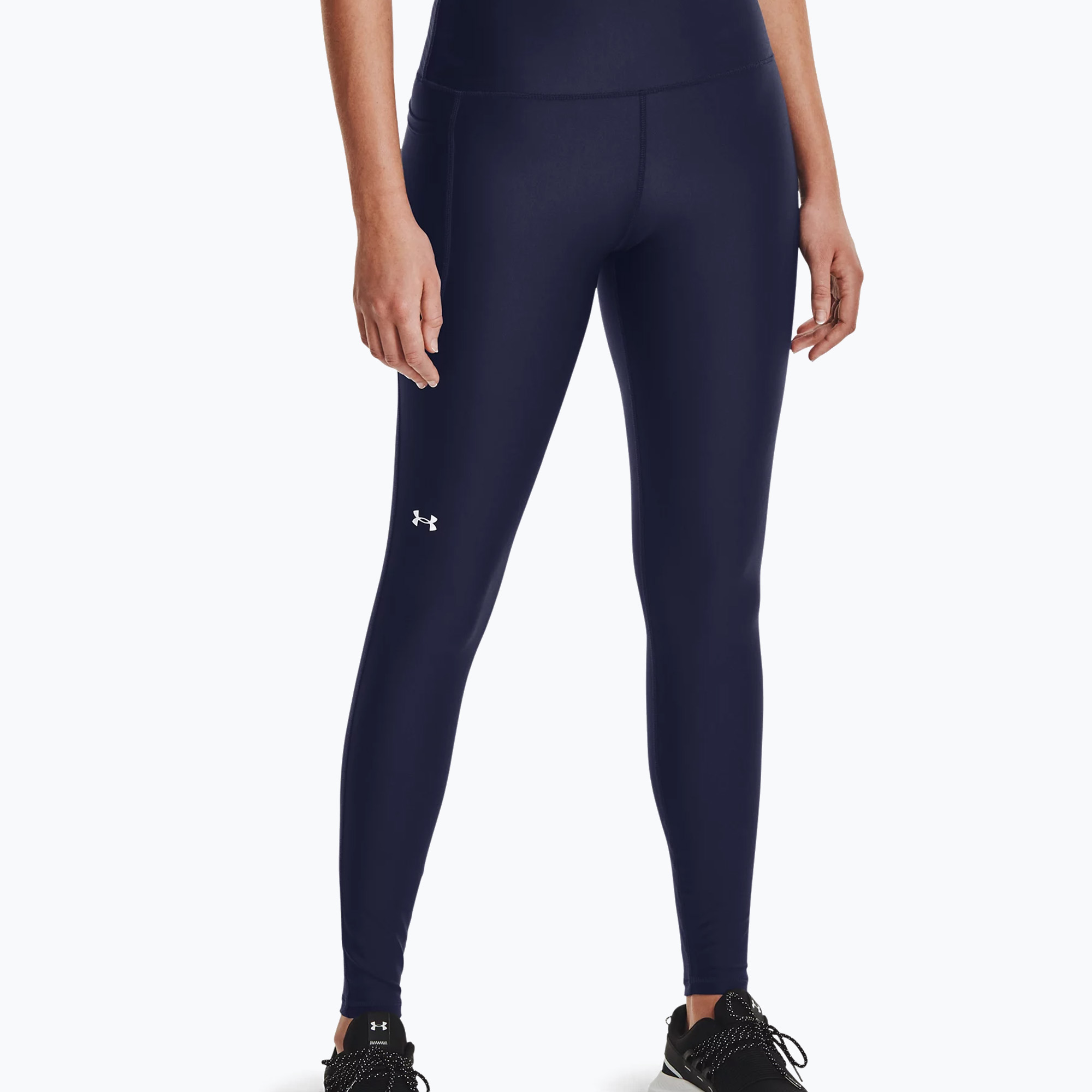 Legginsy treningowe damskie Under Armour Tech High Rise midnight navy/white 