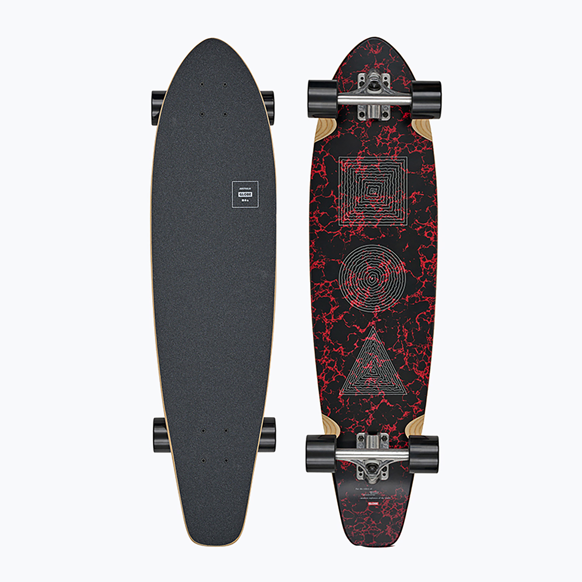Globe The All-Time red marble stack longboard