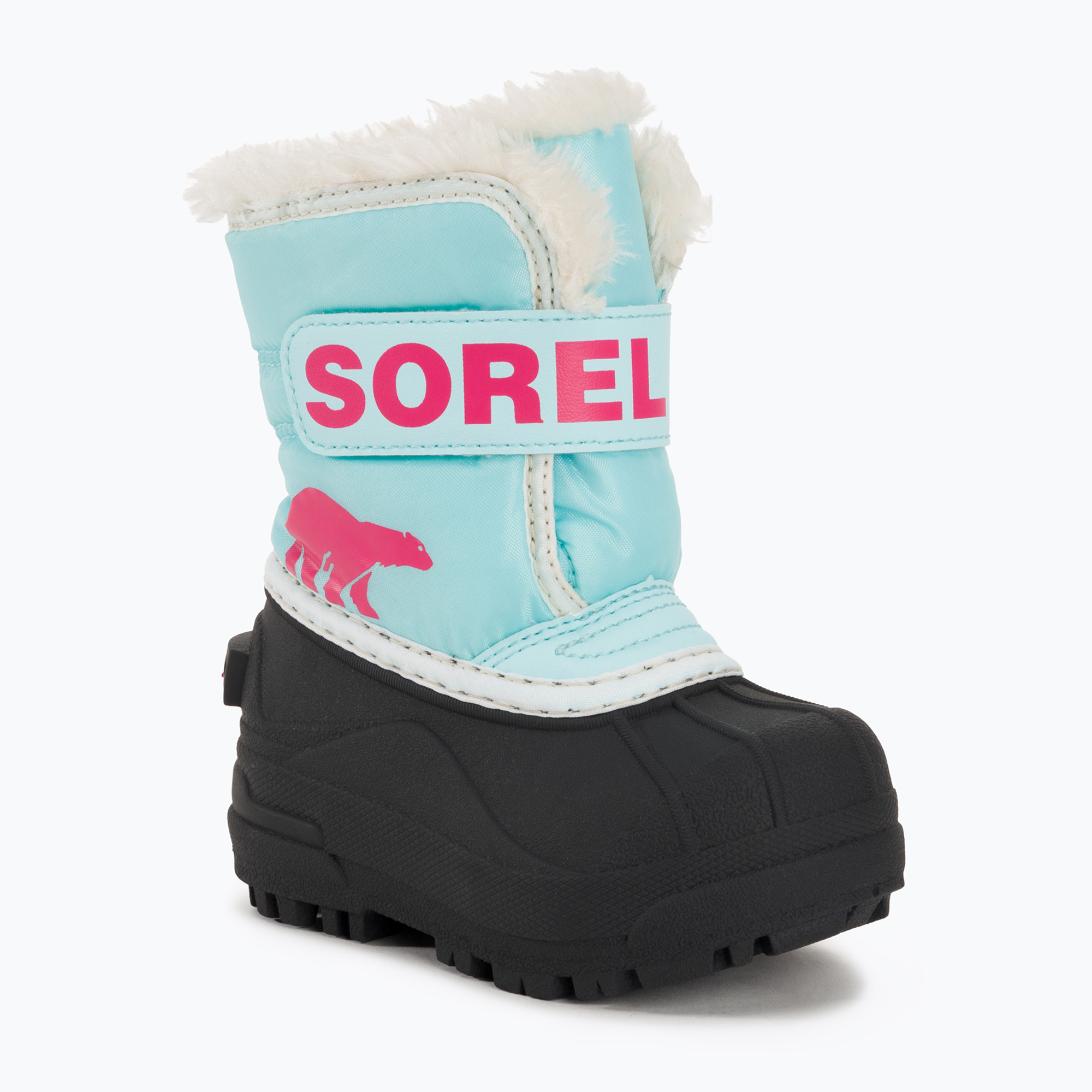 Śniegowce dziecięce Sorel Snow Commander ocean surf/cactus pink 