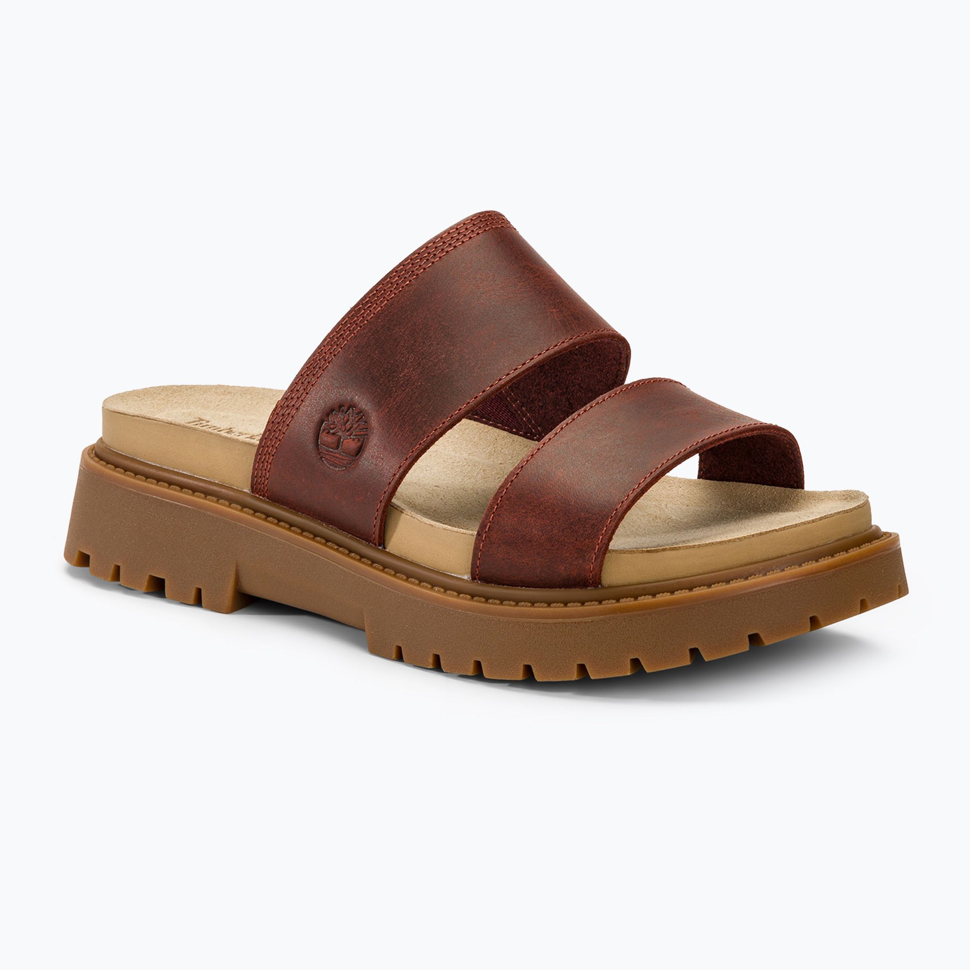 Klapki damskie Timberland Clairemont Way dark red full grain 
