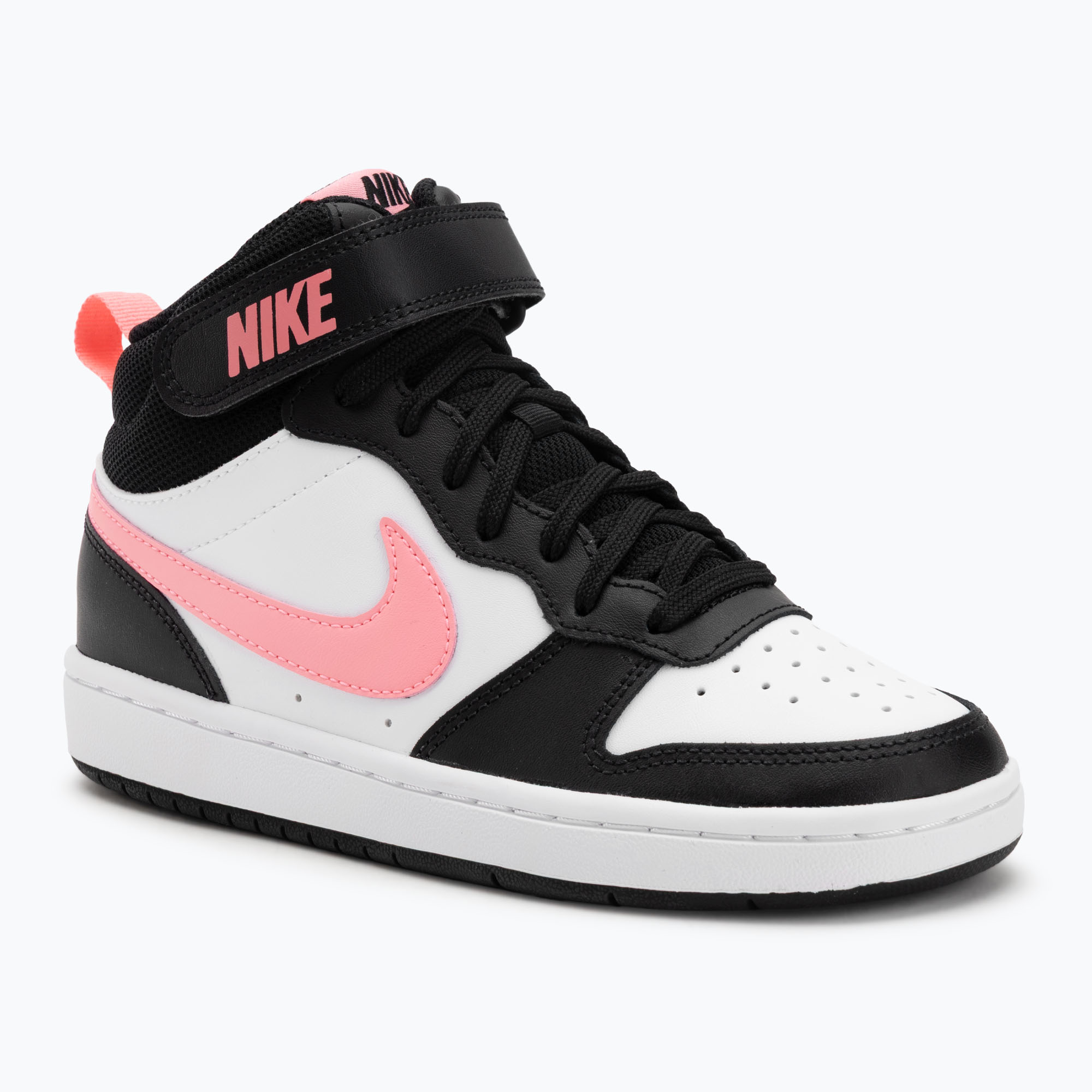 Buty dziecięce Nike Court Borough Mid 2 black/sunset pulse/white 