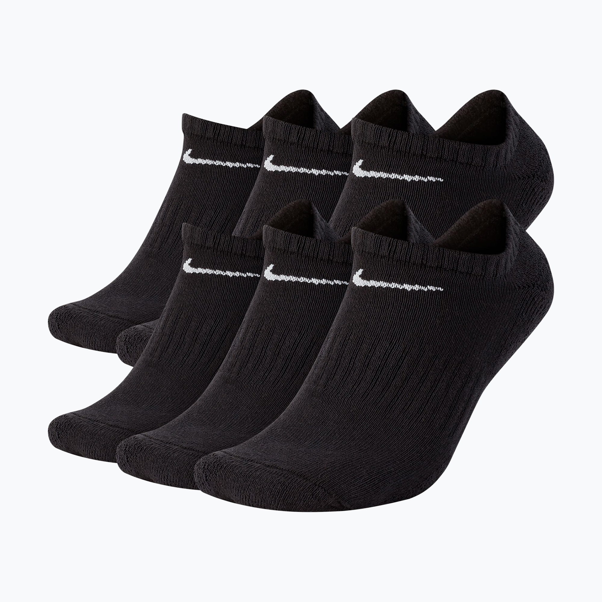 Nike Everyday Cushioned No-Show zokni 6 pár black/white (Everyday Cushioned Crew SX7675-010)