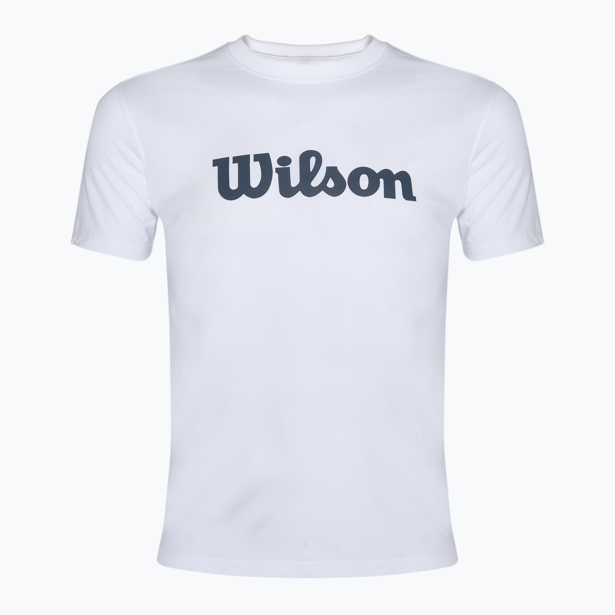 Koszulka tenisowa męska Wilson Team Graphic bright white script 