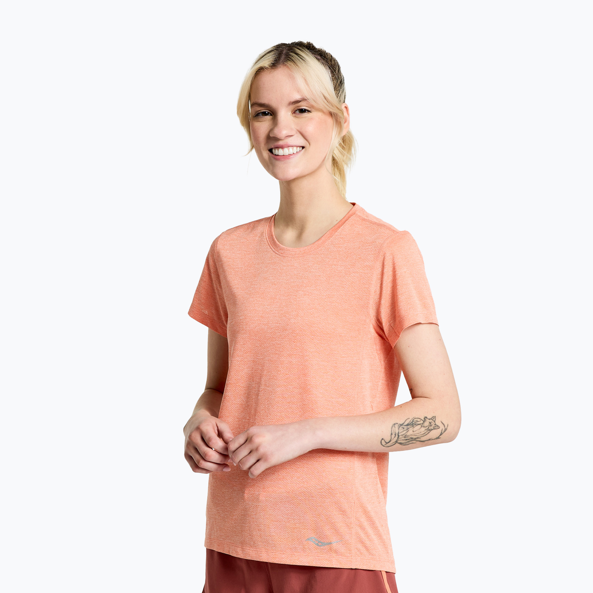 Maglietta da corsa Saucony Stopwatch zenith heather da donna (M) (Stopwatch SAW800370-ZEH)