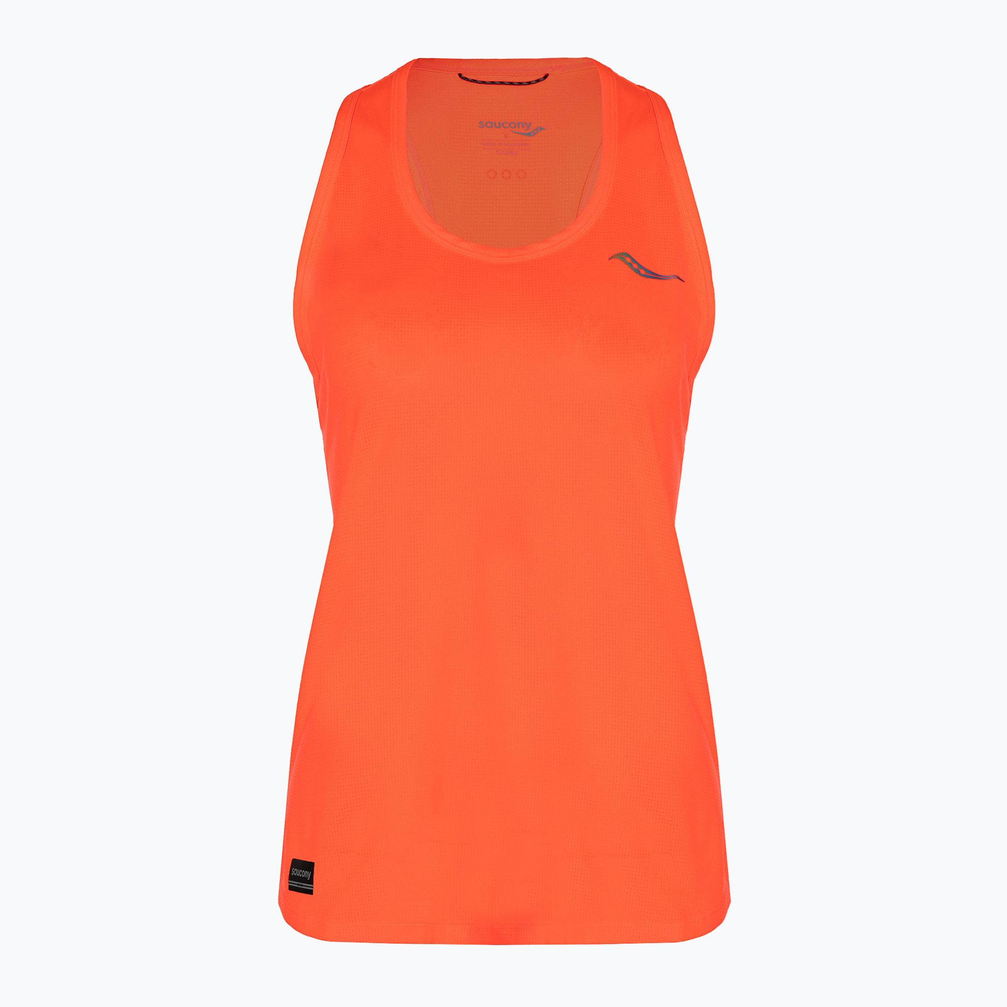 Koszulka do biegania damska Saucony Stopwatch Singlet vizi red 