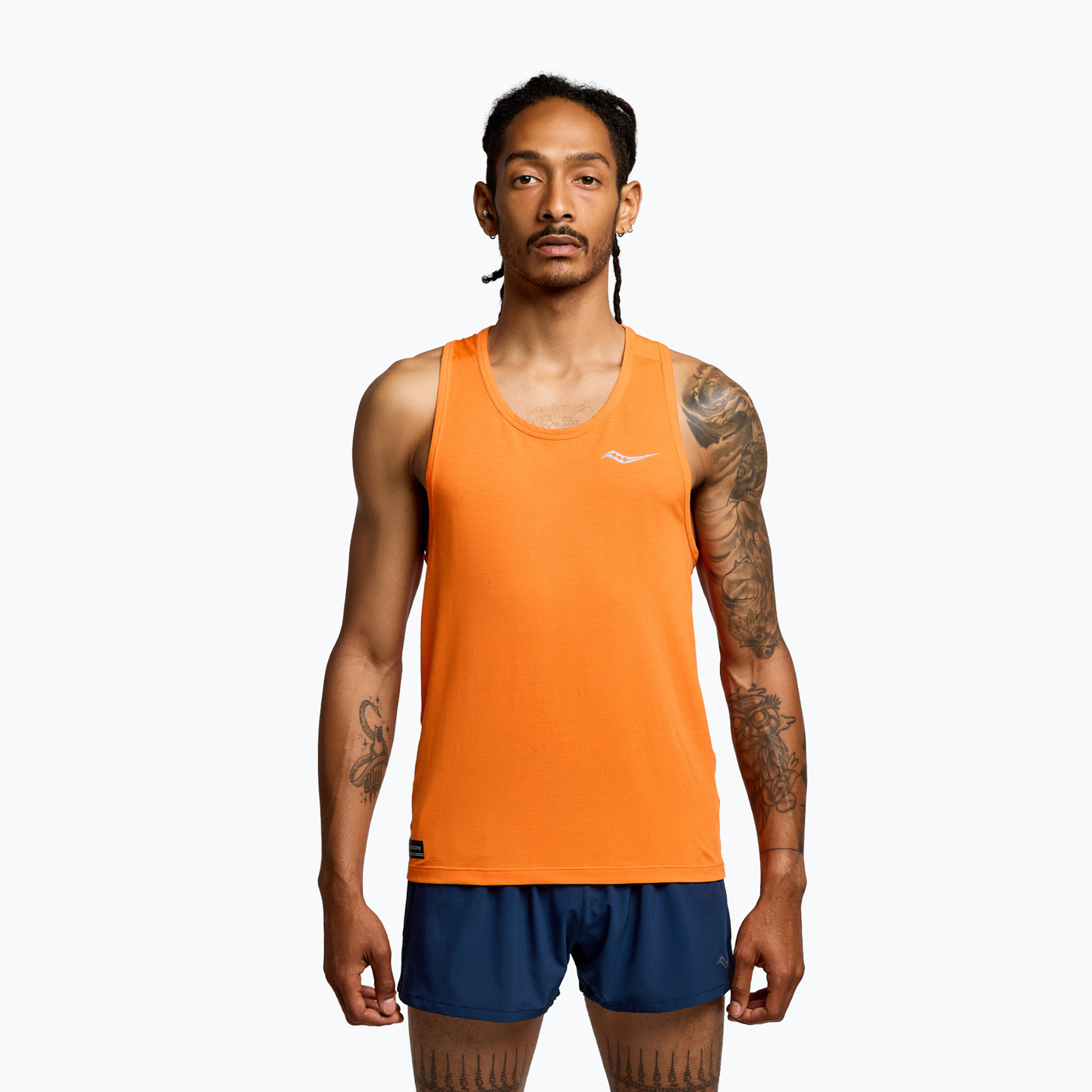 Koszulka do biegania męska Saucony Stopwatch Singlet pepper heather 
