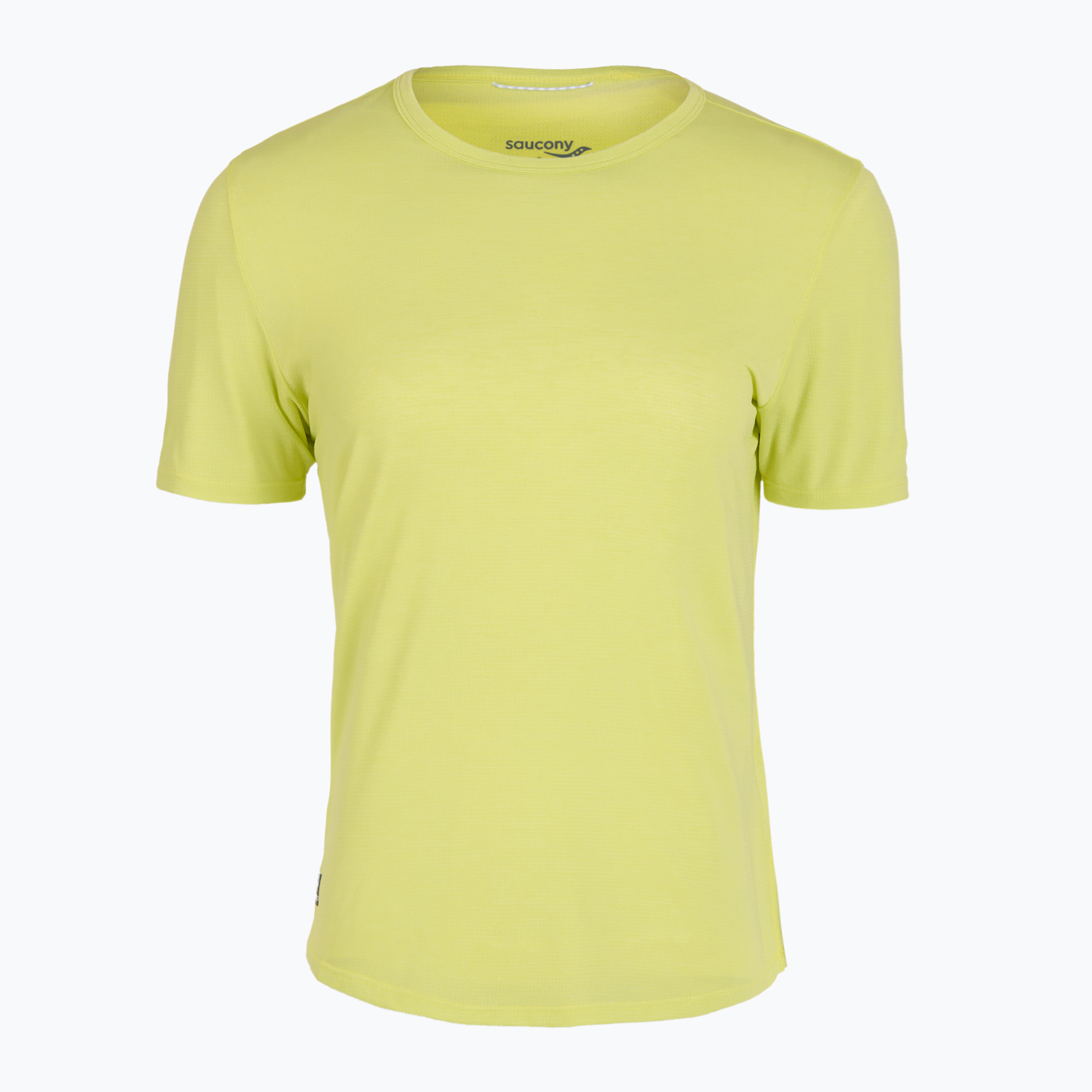Koszulka do biegania damska Saucony Stopwatch SS sunny lime heather 