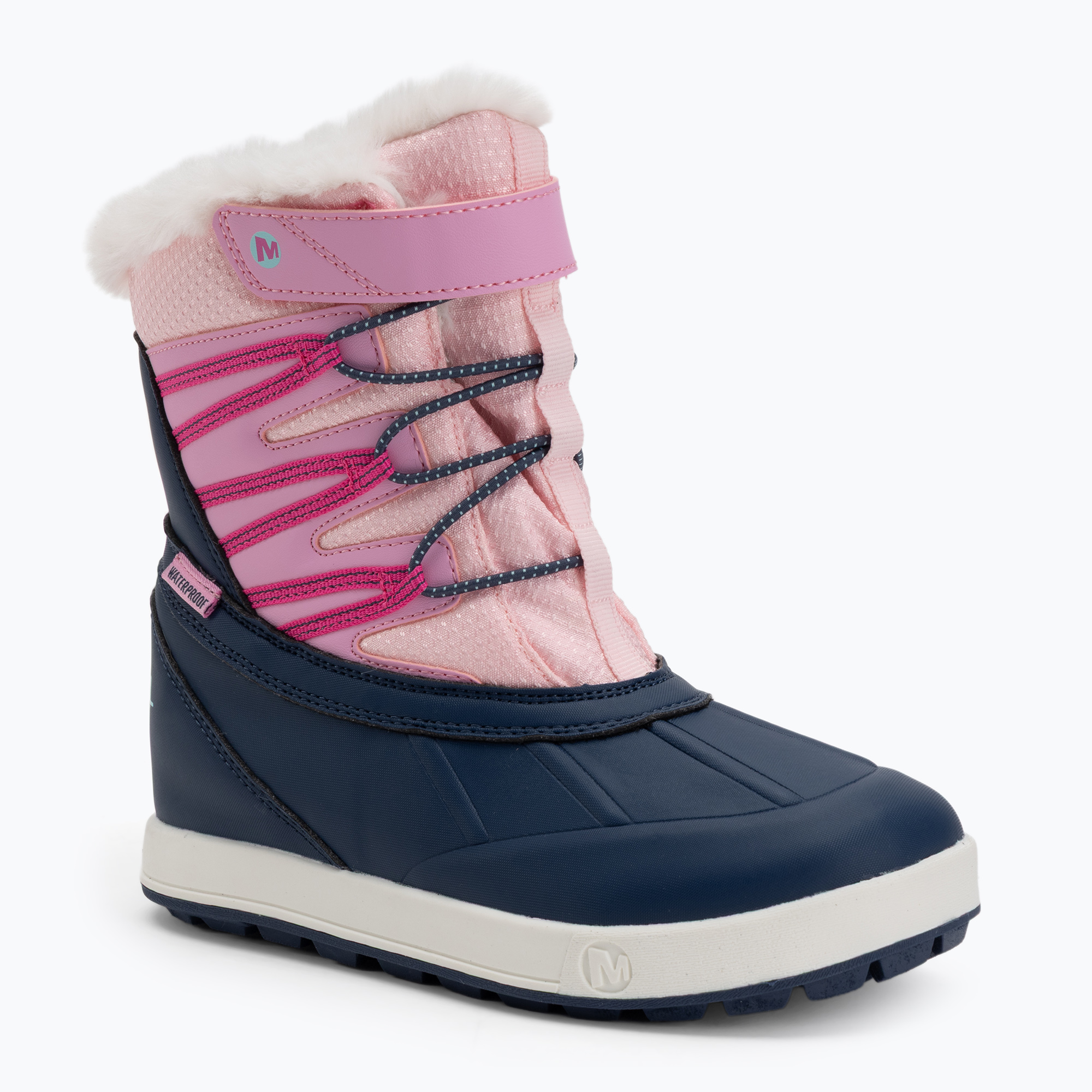 Śniegowce dziecięce Merrell Snow Bank 5.0 WP navy/pink 