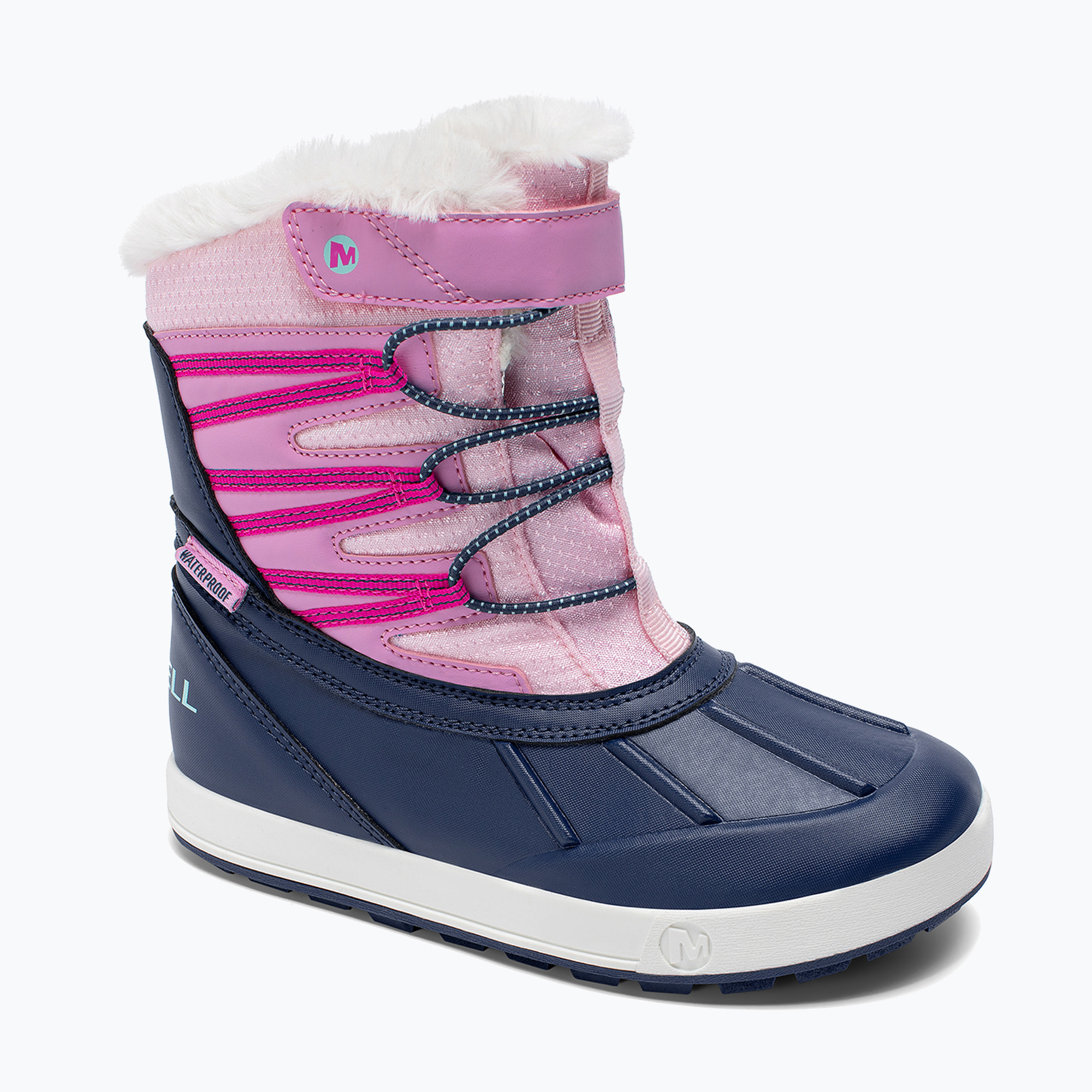 Детски ботуши за сняг Merrell Snow Bank 5.0 WP navy/pink