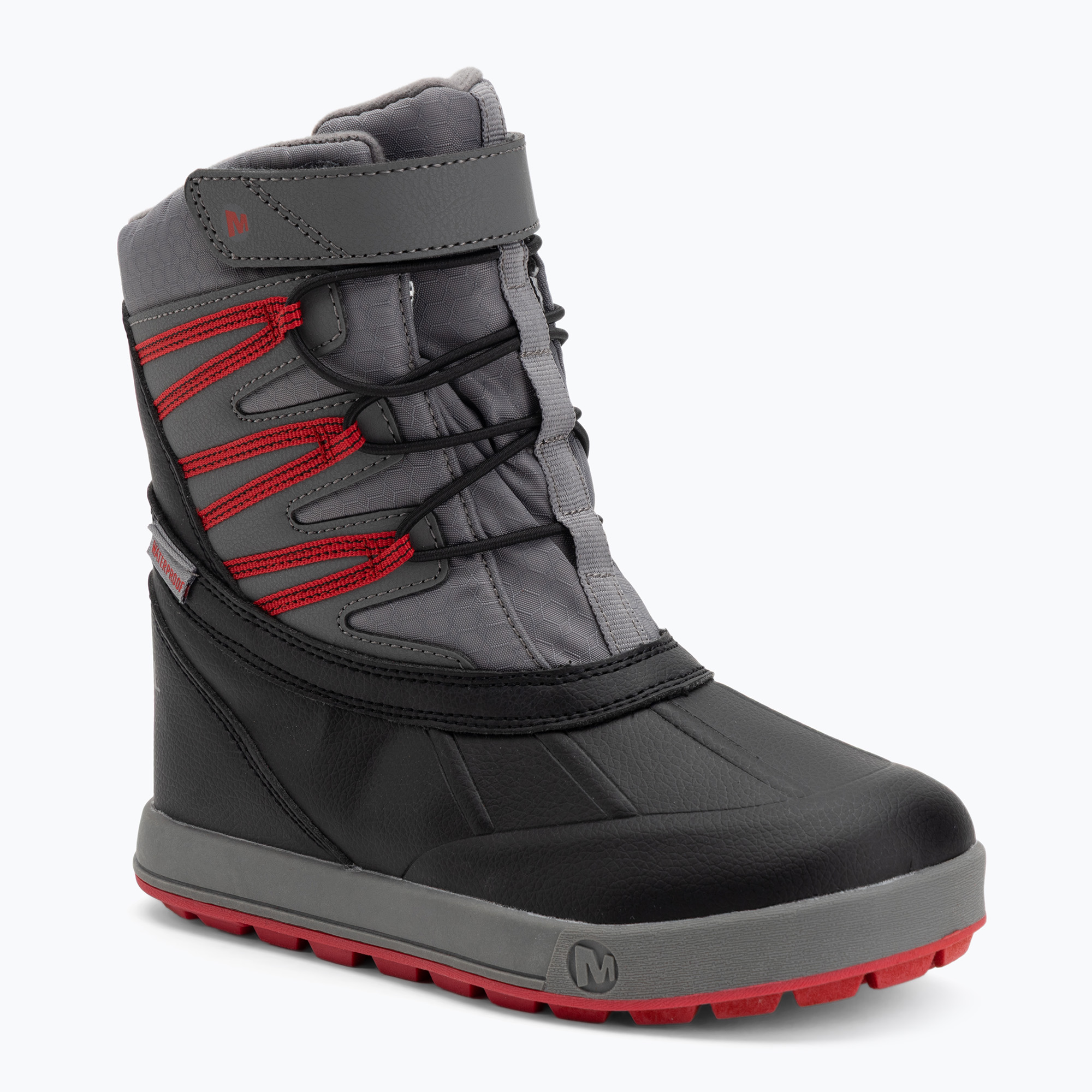 Śniegowce dziecięce Merrell Snow Bank 5.0 WP black/red 