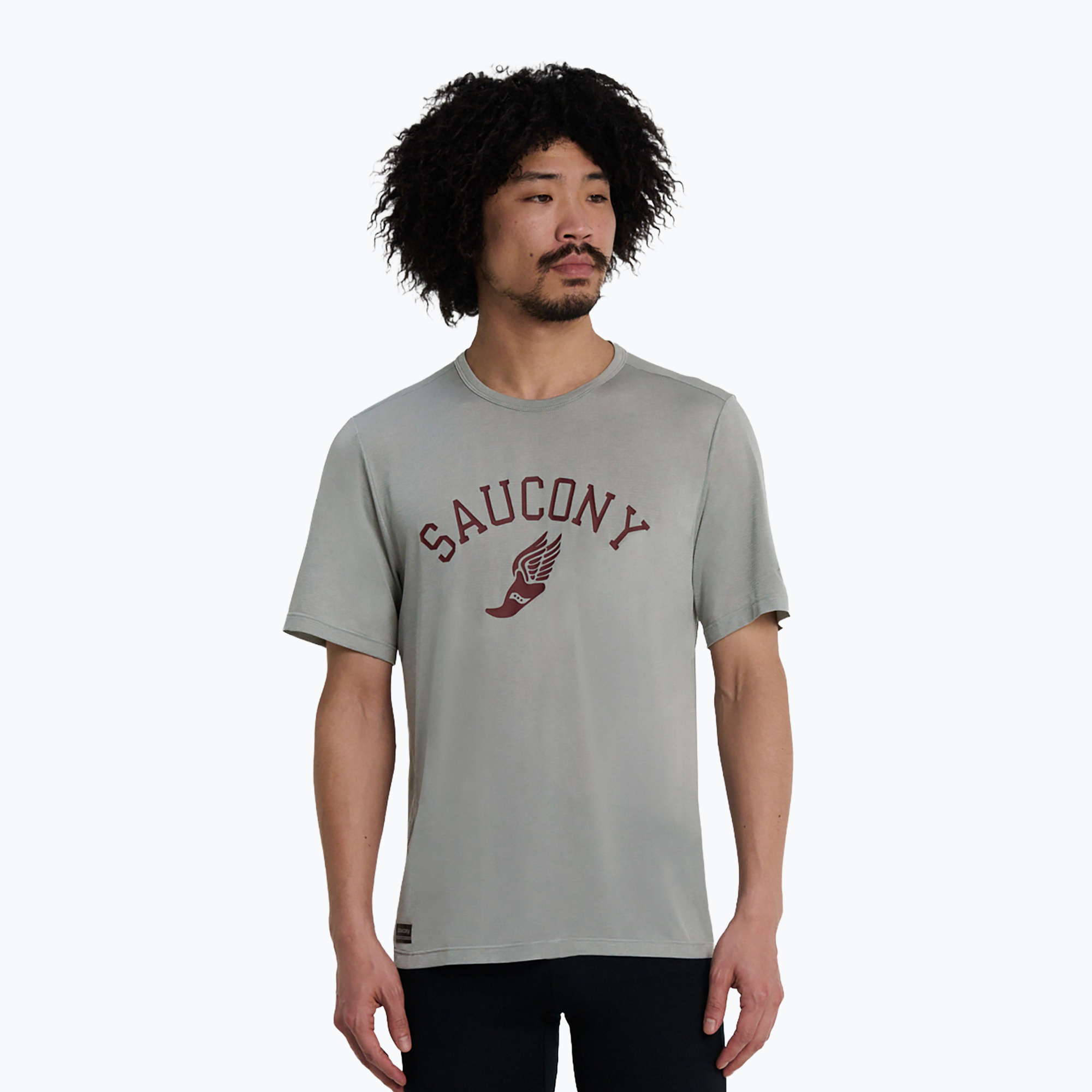 Мъжка тениска за бягане Saucony Stopwatch light grey heather