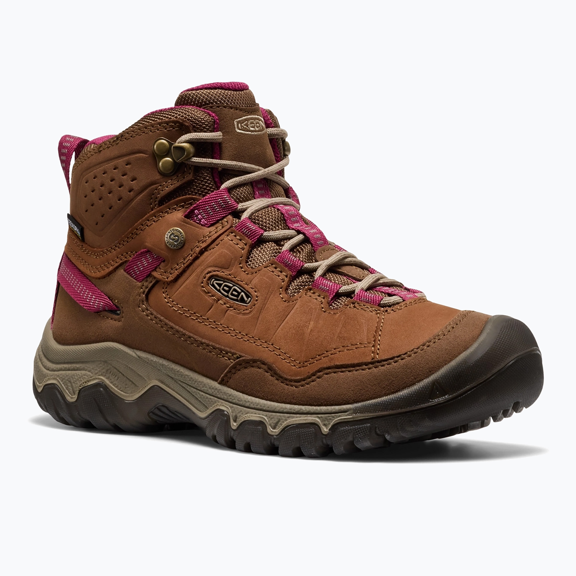 Дамски обувки за трекинг KEEN Targhee IV Mid Wp bison/beaujolais