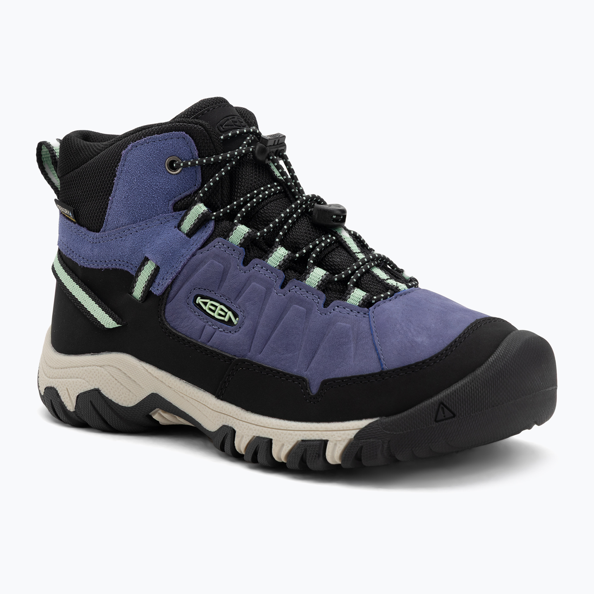 Detské turistické topánky KEEN Targhee IV Mid Waterproof skipper blue/hemlock (Targhee IV Mid Waterproof 1031080)