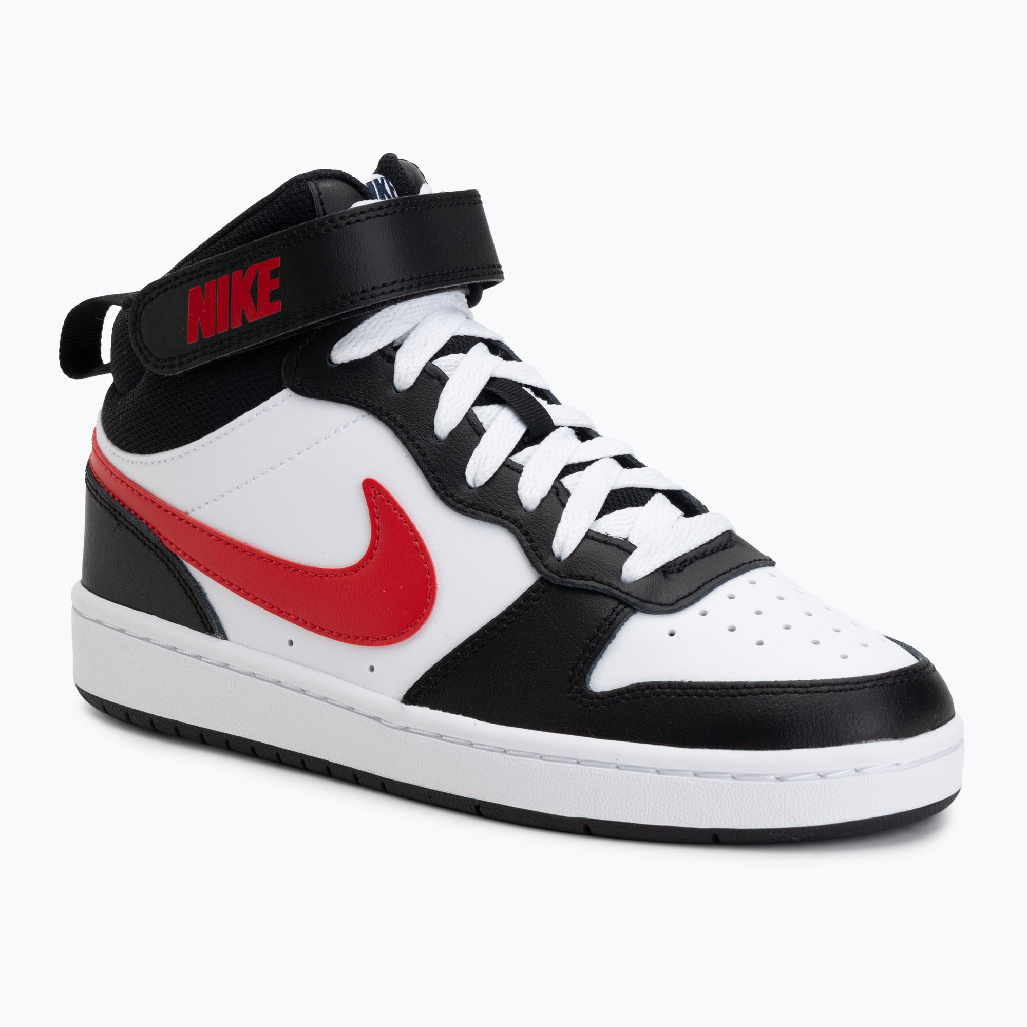 Buty dziecięce Nike Court Borough Mid 2 white/white/black/university red 