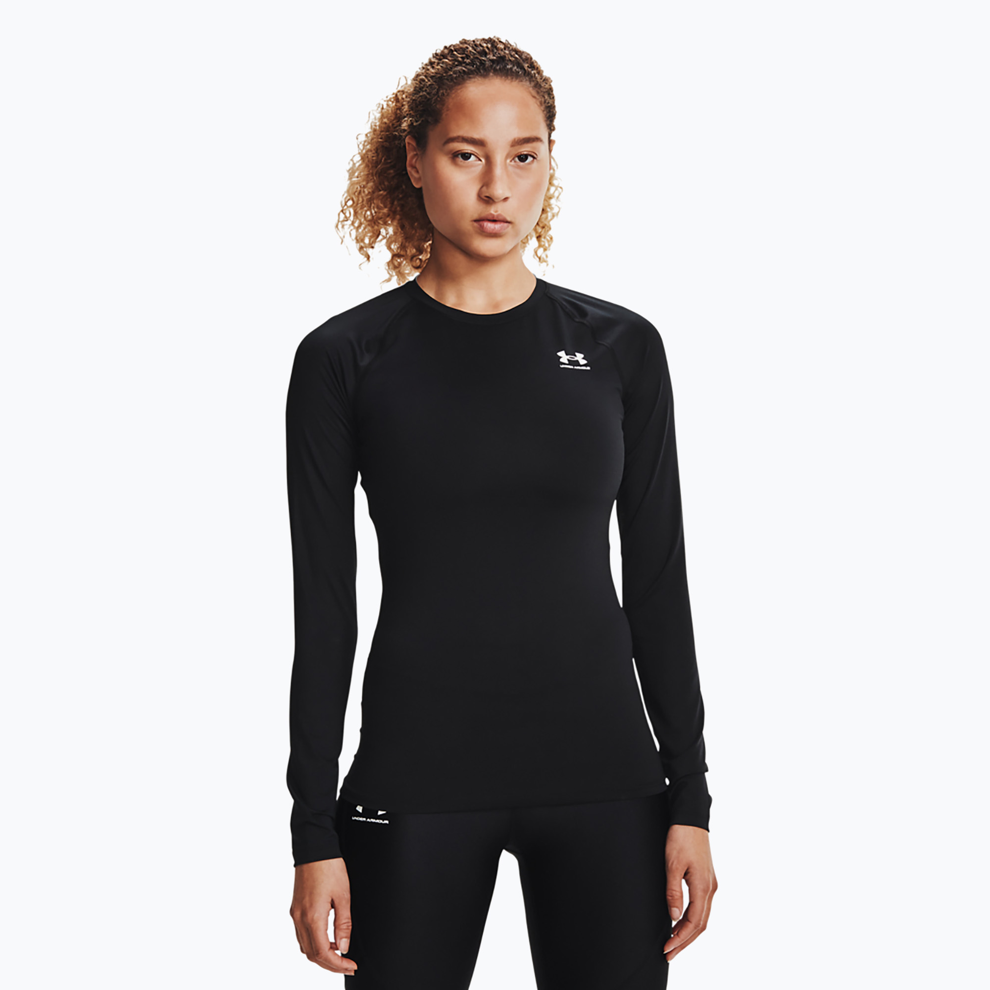 Longsleeve treningowy damski Under Armour HeatGear Compression black/white 