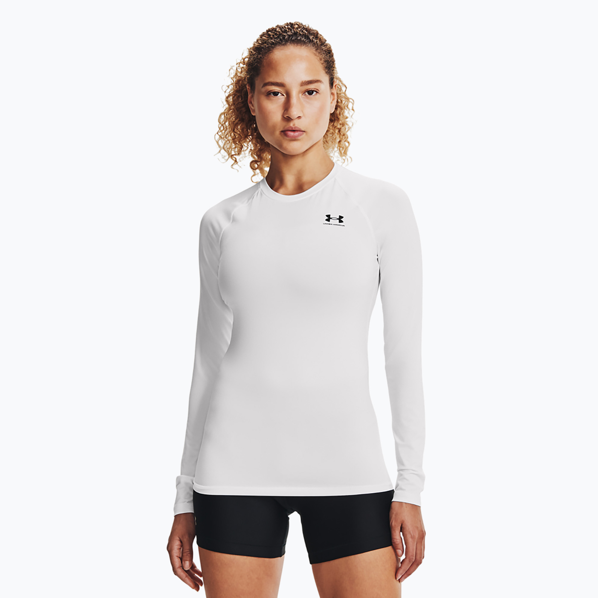 Longsleeve treningowy damski Under Armour HeatGear Compression white/black 