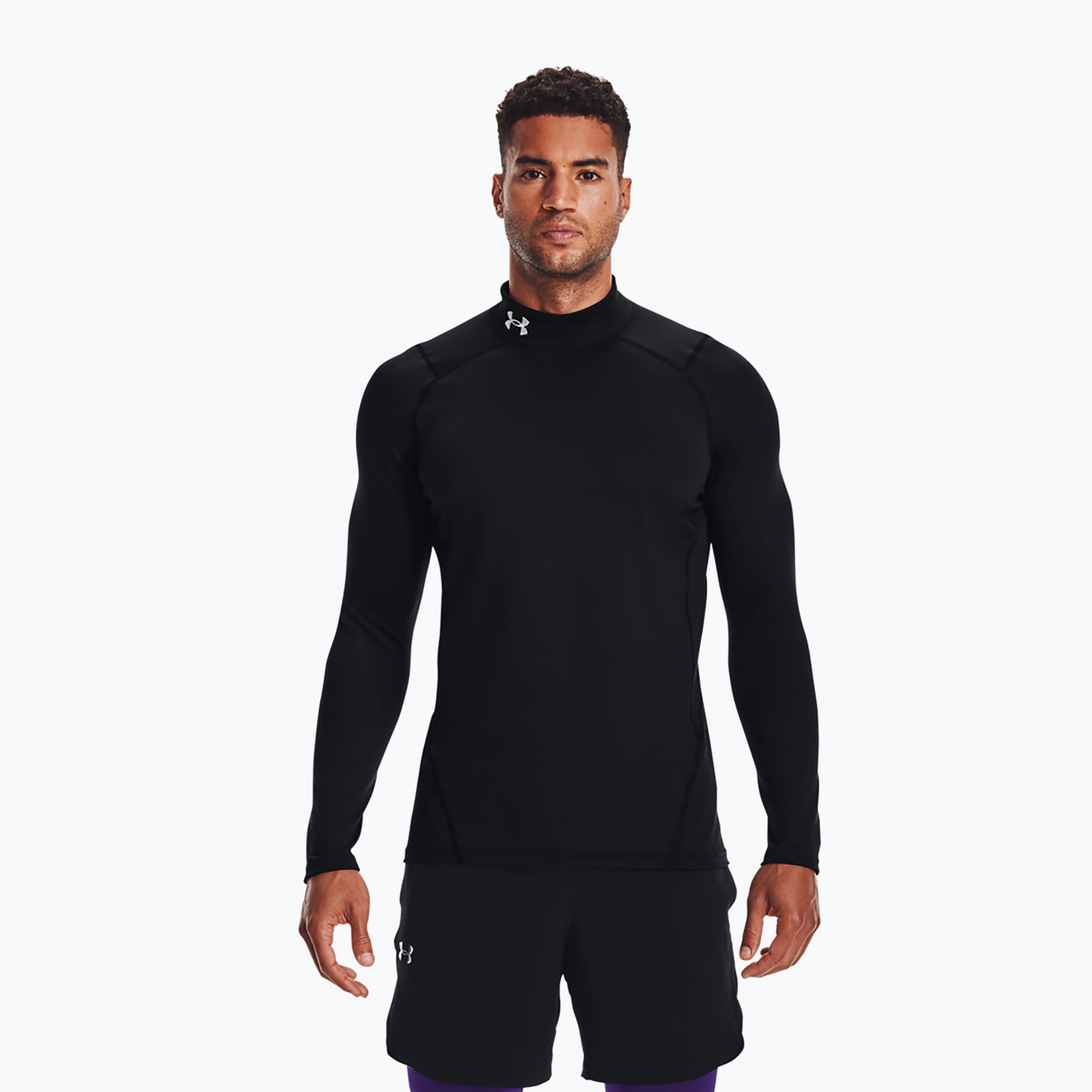 Мъжка блуза с дълъг ръкав за тренировка Under Armour Comp Mock UA Armour black/white
