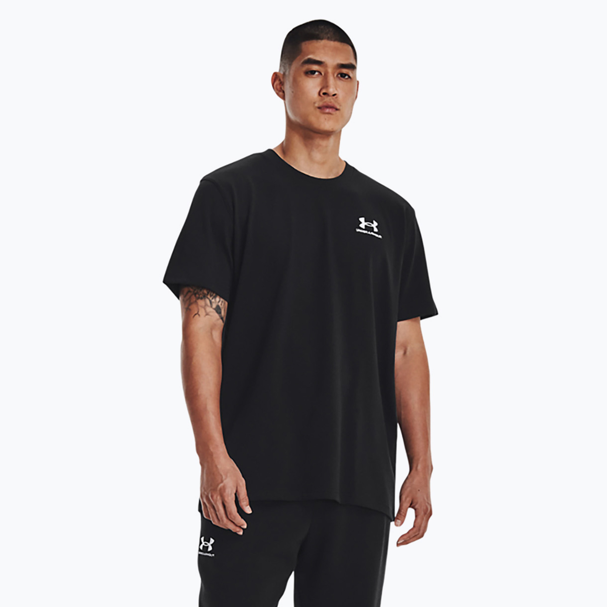 Koszulka męska Under Armour Logo Emb Heavyweight black/white 