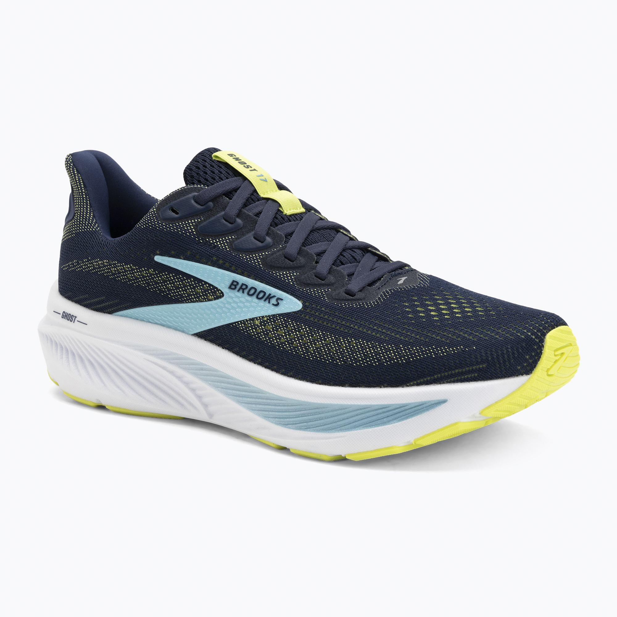 Buty do biegania męskie Brooks Ghost 17 peacoat/lime/blue 
