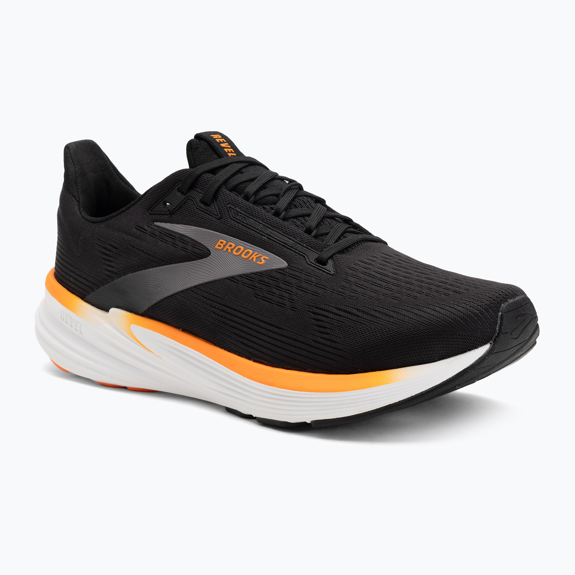 Buty do biegania męskie Brooks Revel 8 black/excalibur/orange 