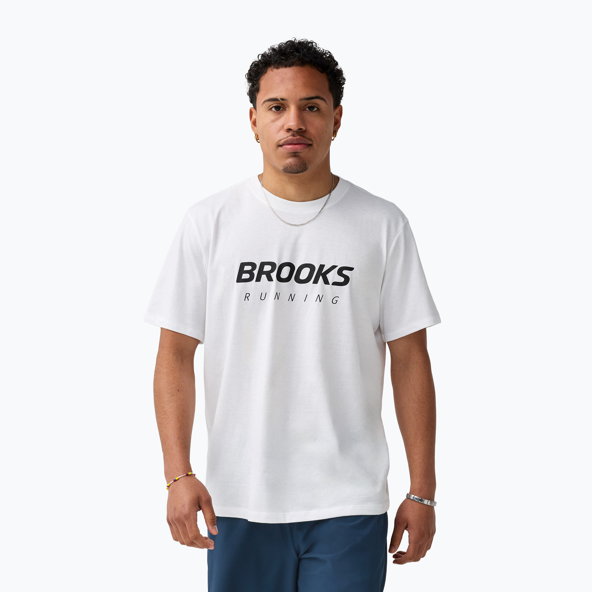 Мъжка тениска за бягане Brooks Graphic white/black