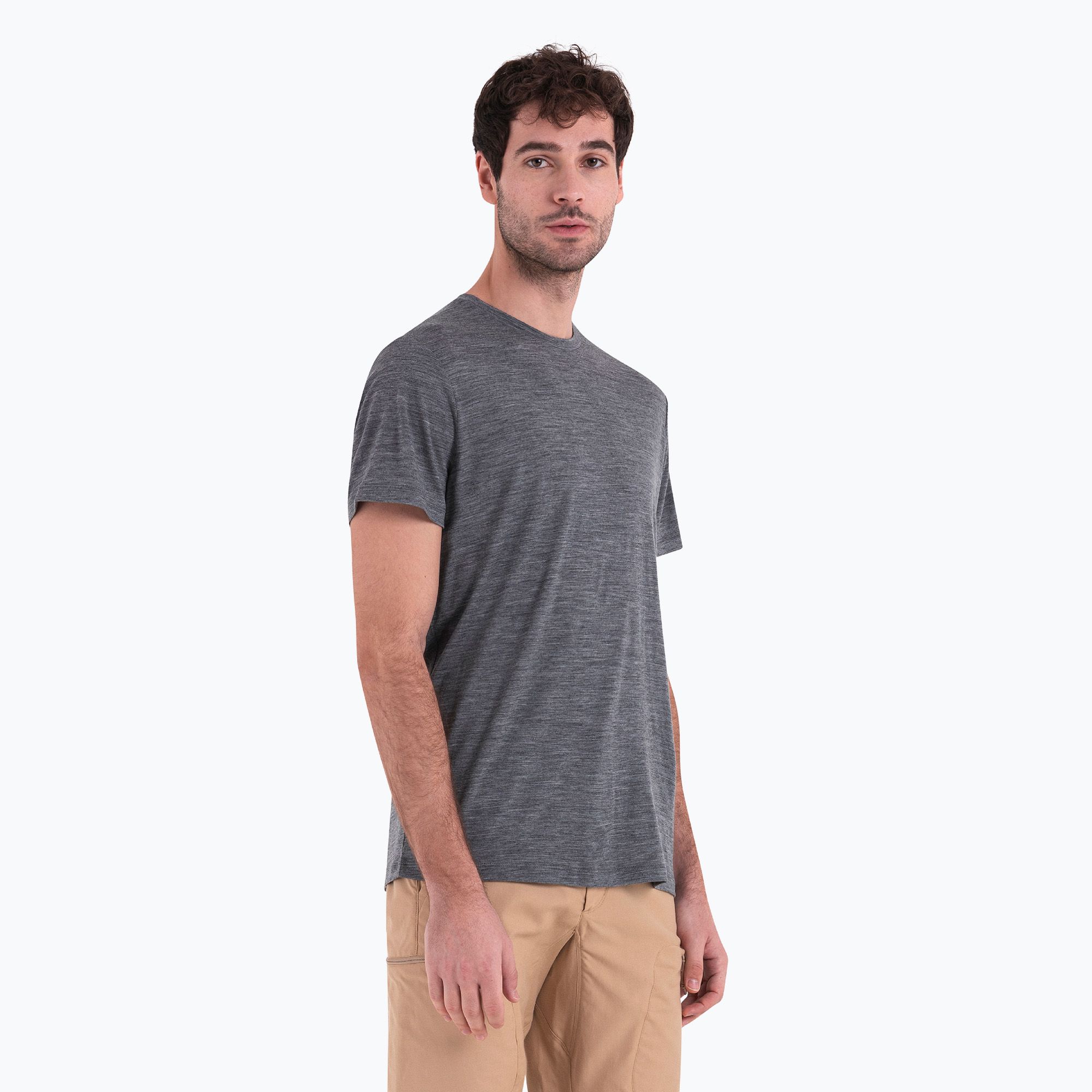 Pánske trekingové tričko Icebreaker Merino 150 Tech Lite III SS gritstone heather (Merino 150 Tech Lite III SS IB0A56WL0131)