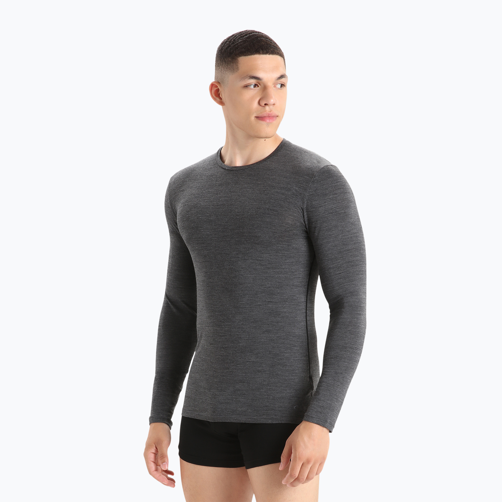 Longsleeve termoaktywny męski icebreaker Merino 150 Anatomica Crewe jet heather 