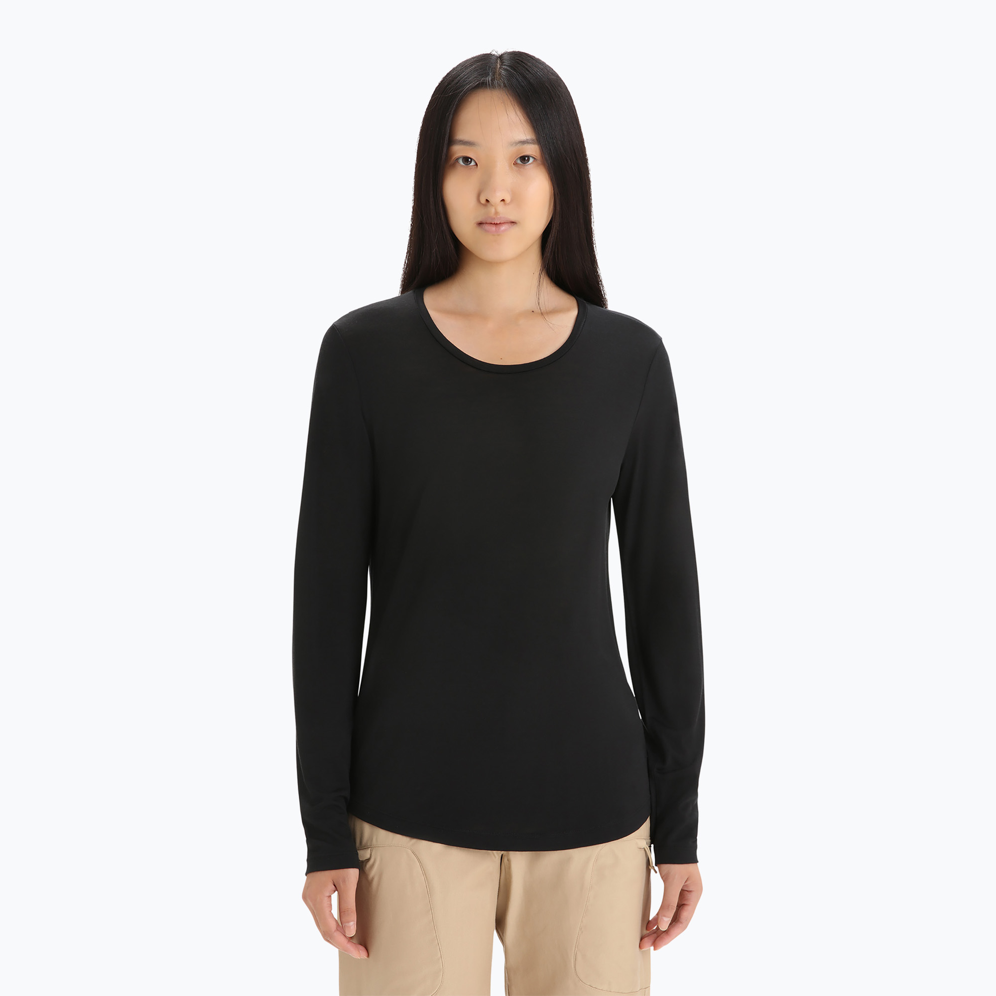 Longsleeve trekkingowy damski icebreaker Sphere II black 