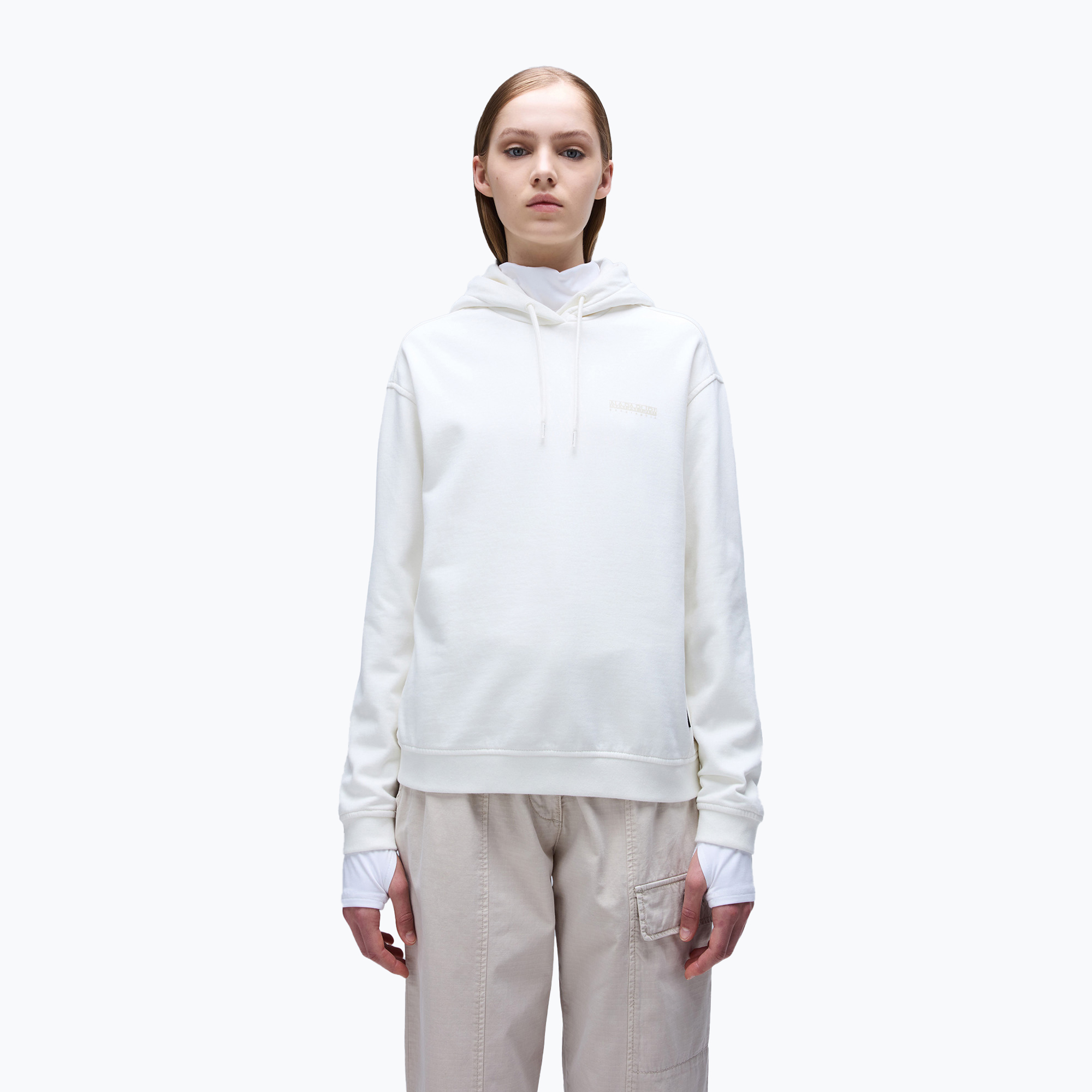 Dámska mikina Napapijri B-Blanche Hooded white heron (B-Blanche Hooded NP0A4HYP2061)