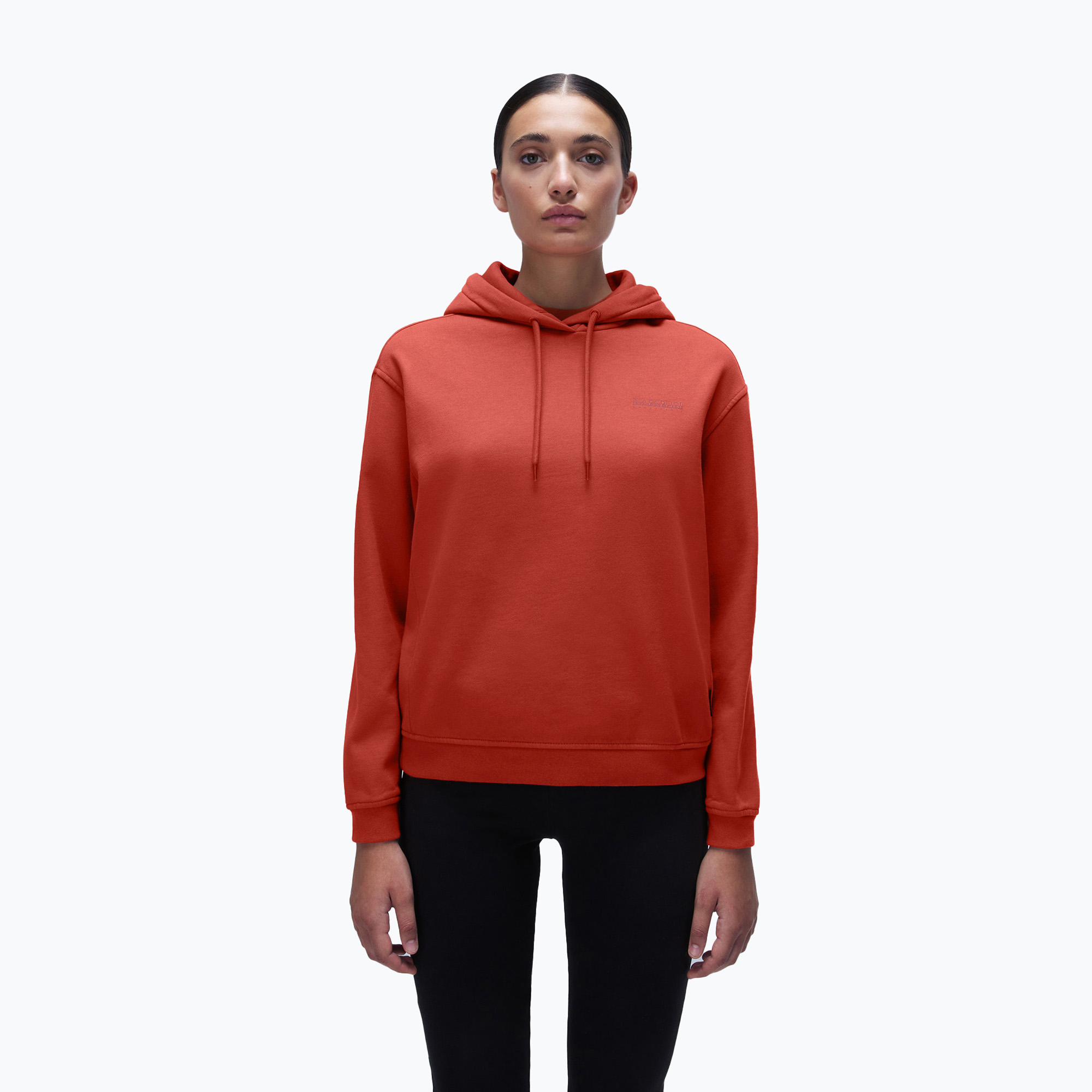 Felpa da donna Napapijri B-Blanche con cappuccio salsa rossa (M) (B-Blanche Hooded NP0A4HYPR1B1)