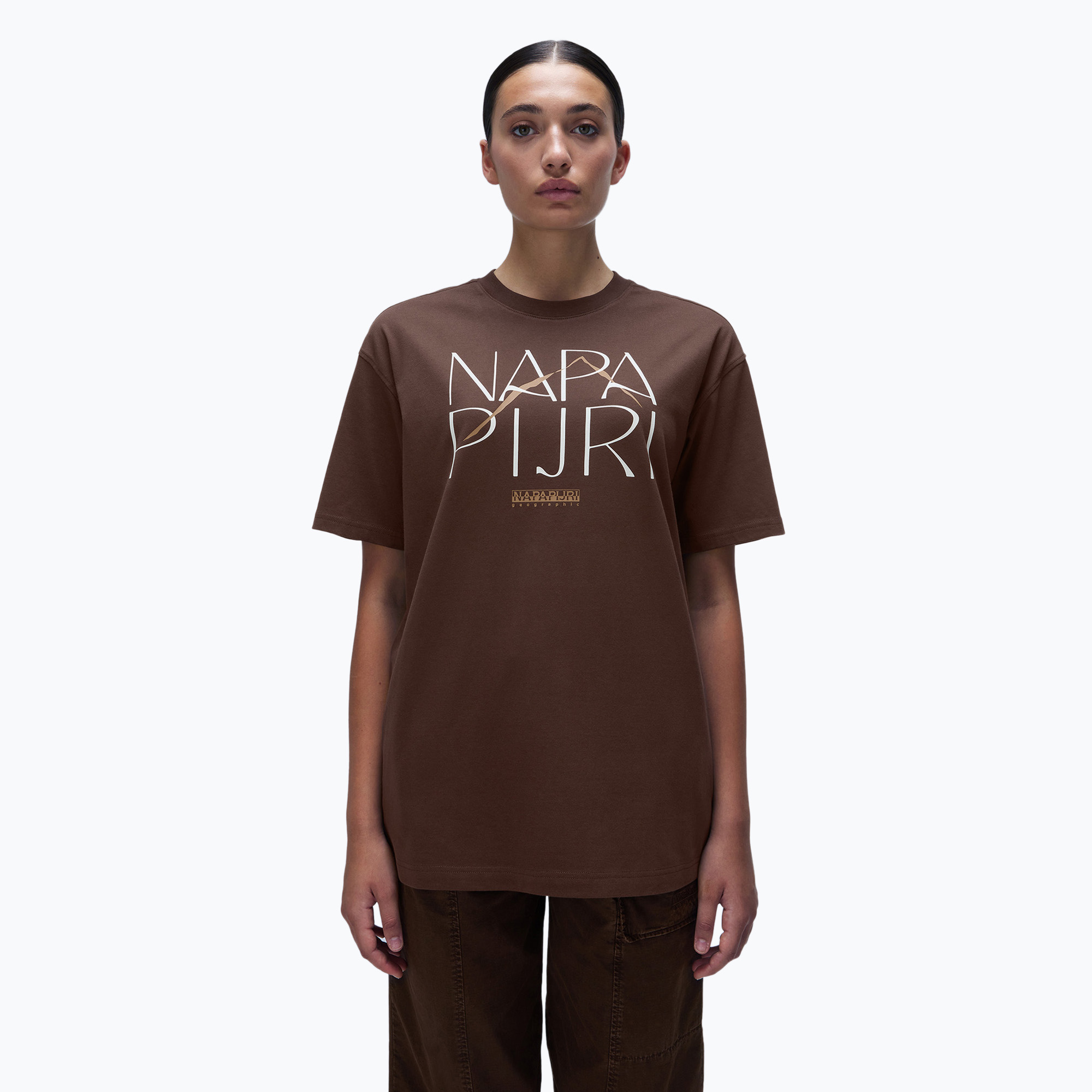 Koszulka damska Napapijri S-Rhin brown hickory 