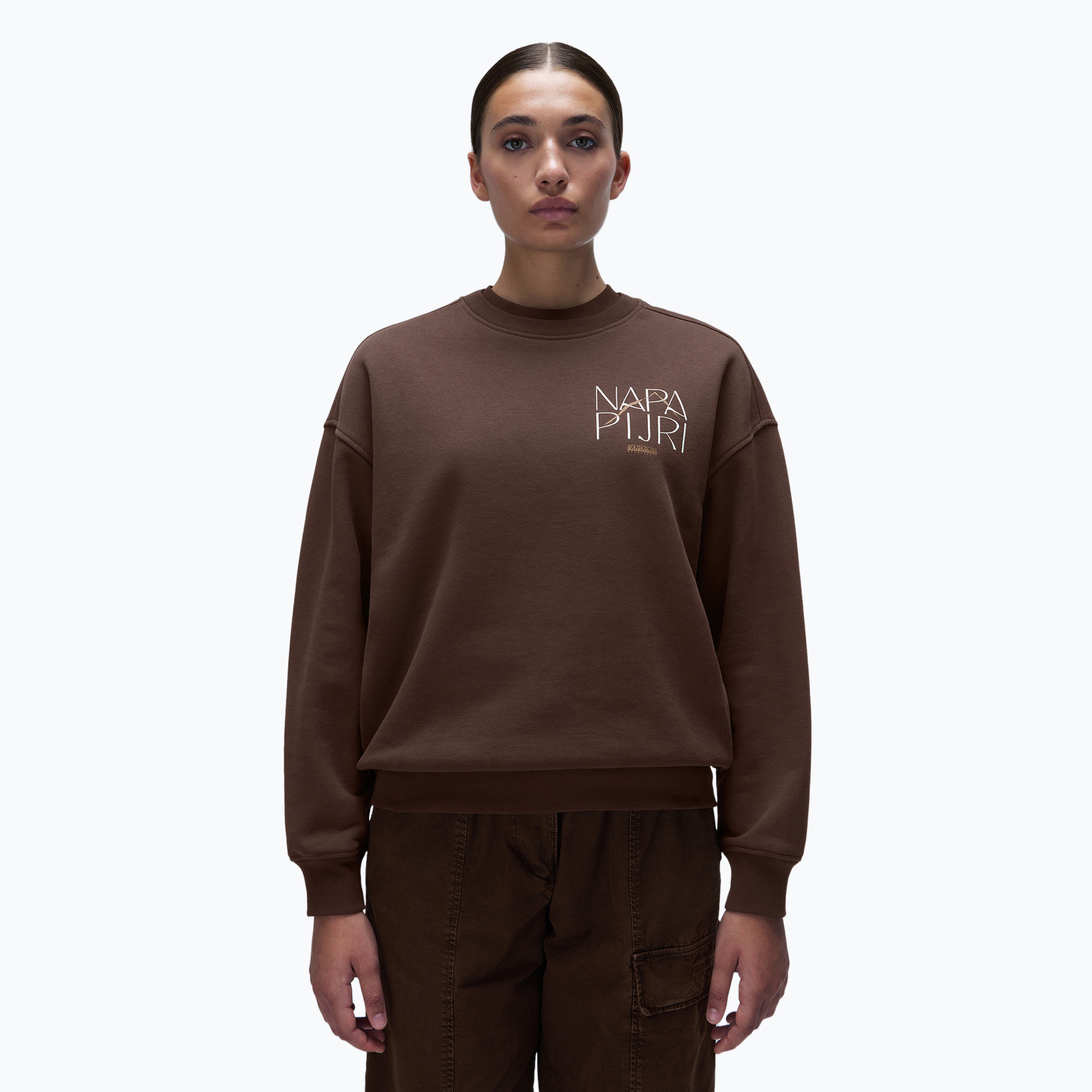 Felpa Napapijri donna B-Rhin C marrone hickory (S) (B-Rhin C NP0A4HYSW0A1)