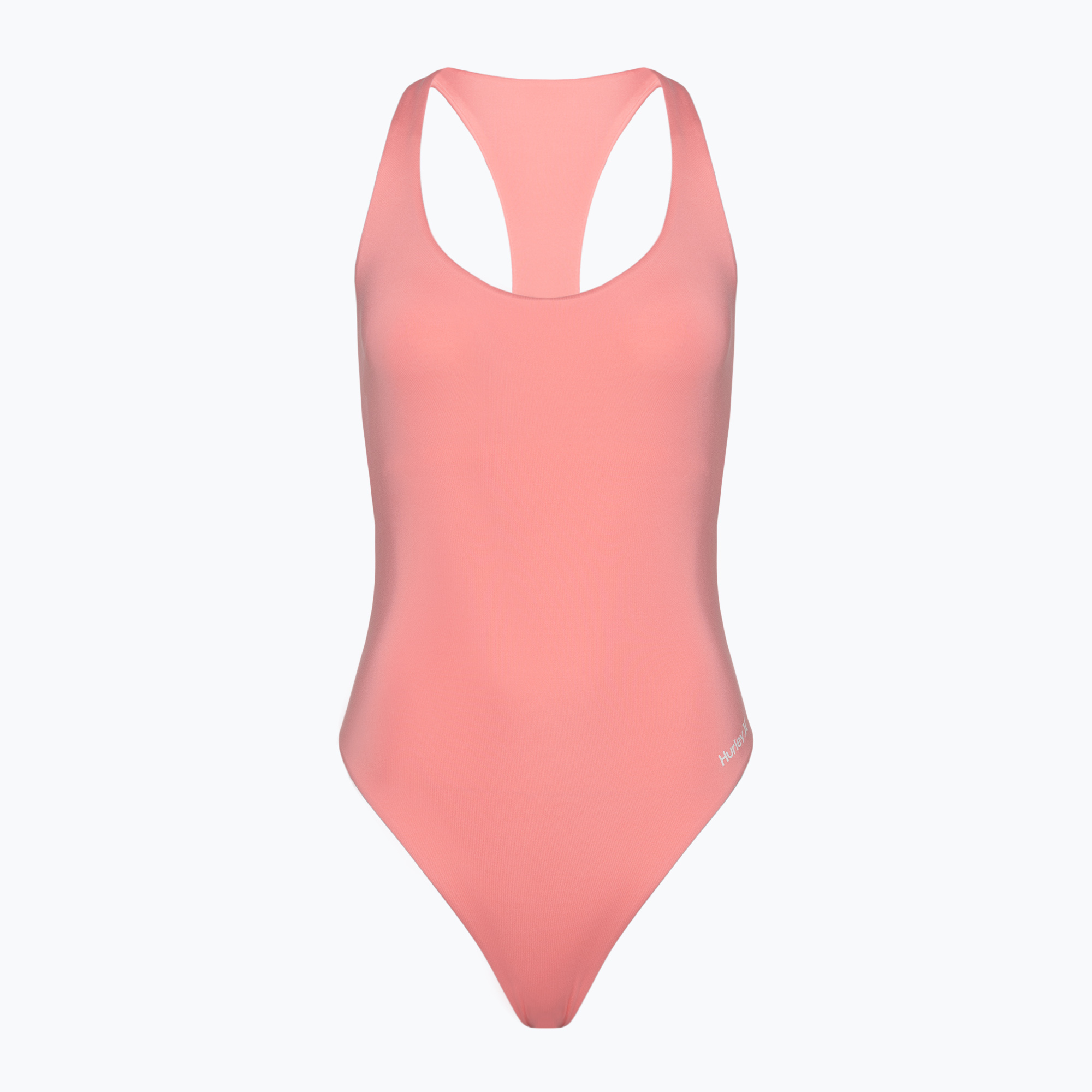 Дамски бански костюм от една част Hurley O&O Solid Racerback Moderate One Piece pacific pink