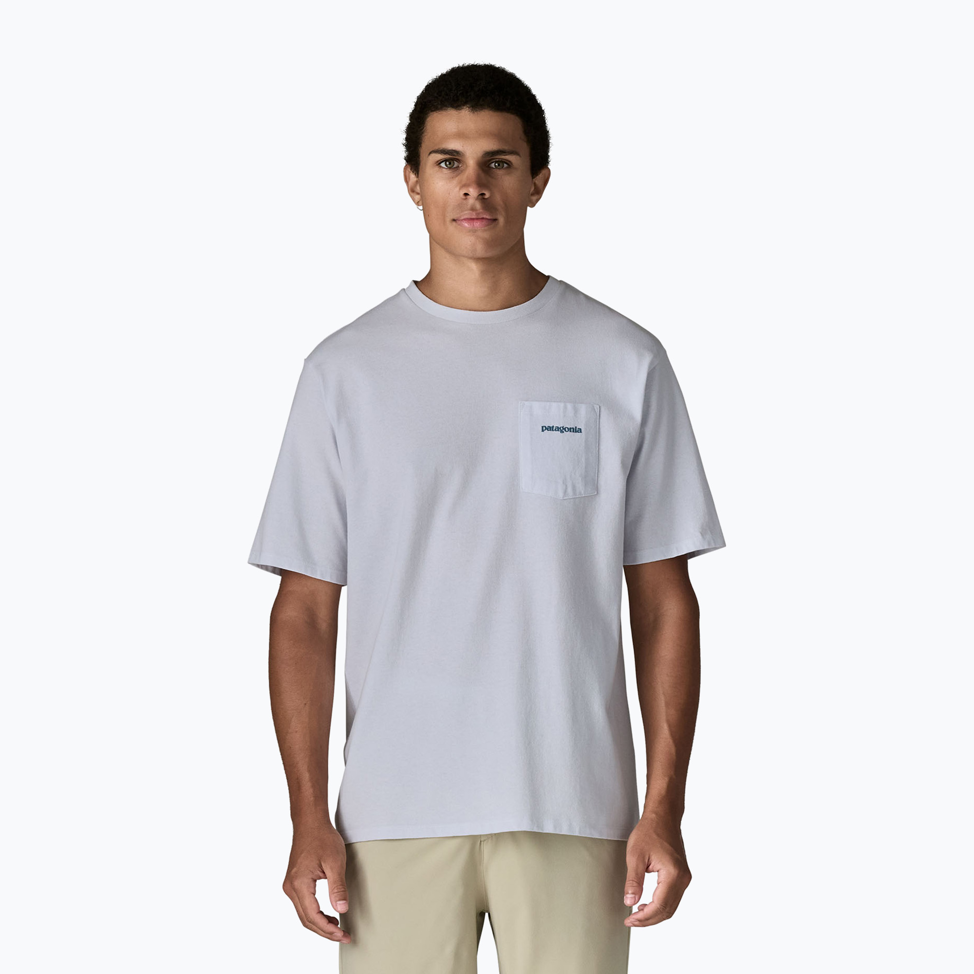 Koszulka męska Patagonia Boardshort Logo Pocket Responsibili white 