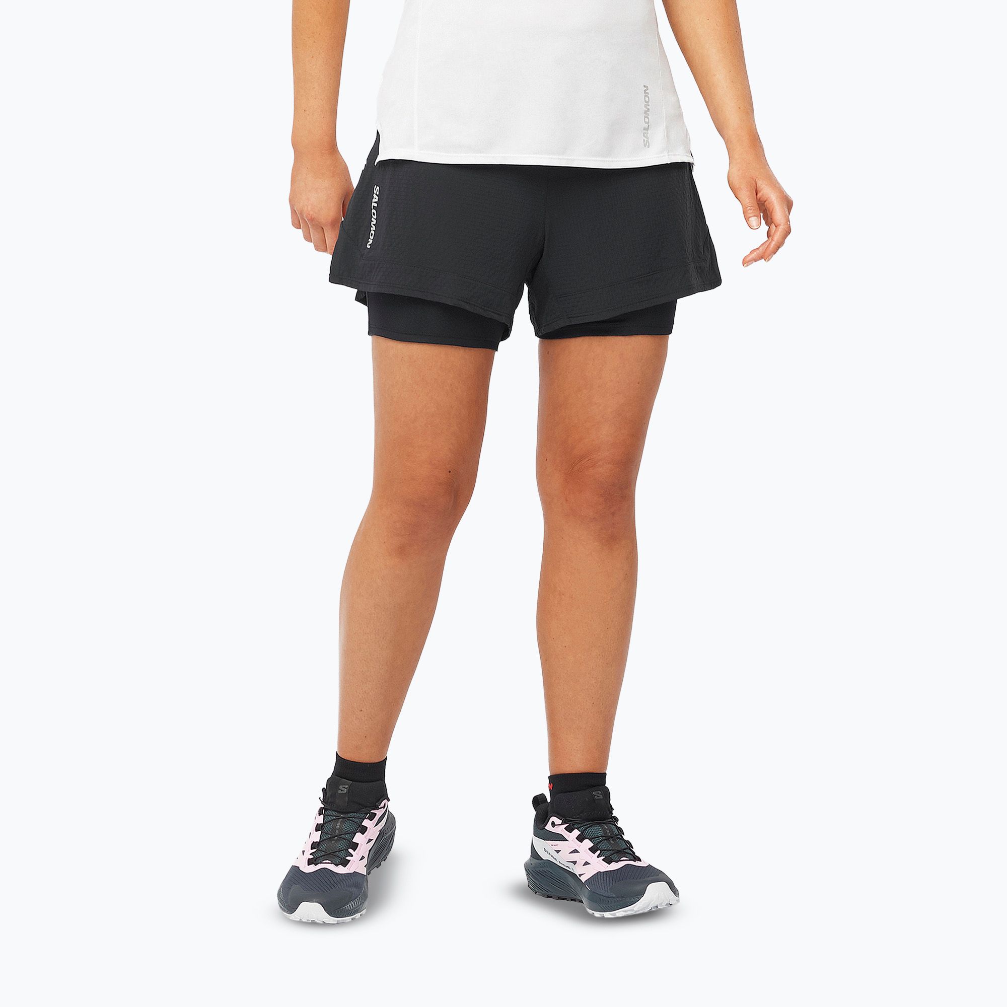 Spodenki do biegania damskie Salomon Sense Aero 2IN1 deep black 