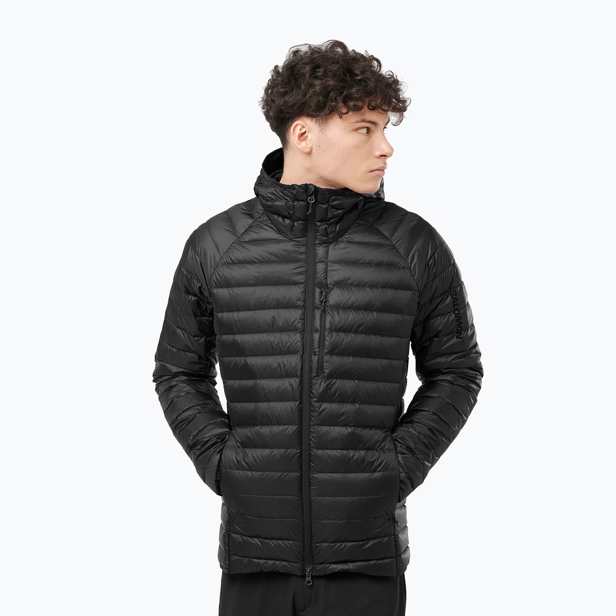 Kurtka puchowa męska Salomon Elixir Micro Down Hoodie deep black 