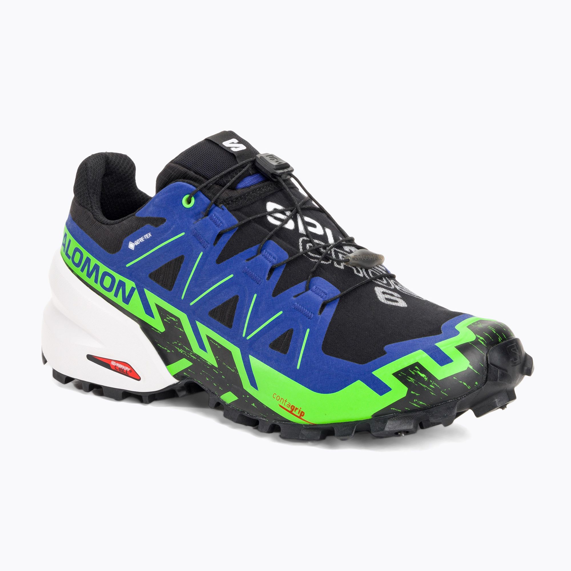 Buty do biegania męskie Salomon Spikecross 6 GTX black/surf the web/green gecko 