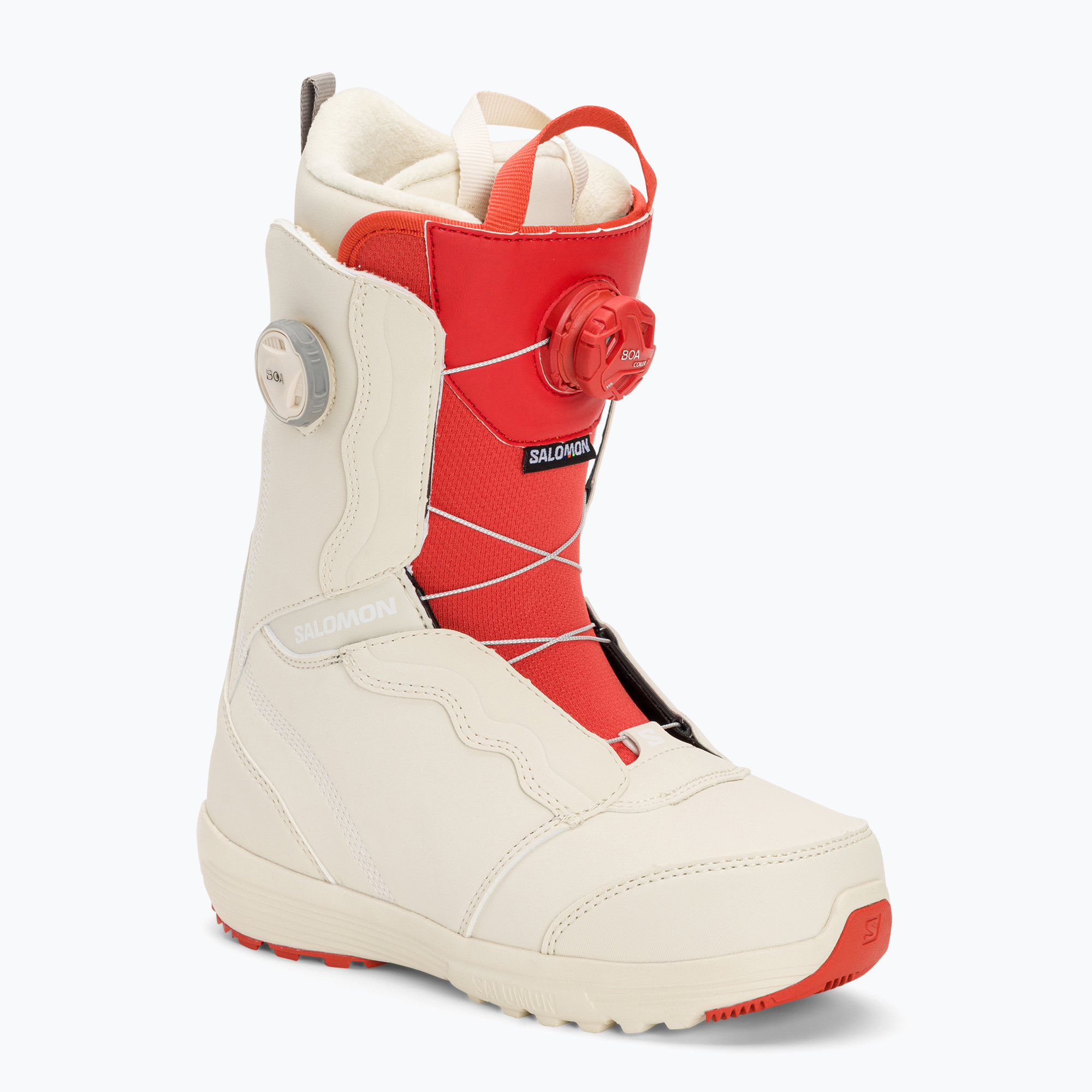 Dámske topánky na snowboard Salomon Ivy Boa SJ Boa bleached sand/almond milk/aurora red (Ivy Boa SJ Boa W L47278700)