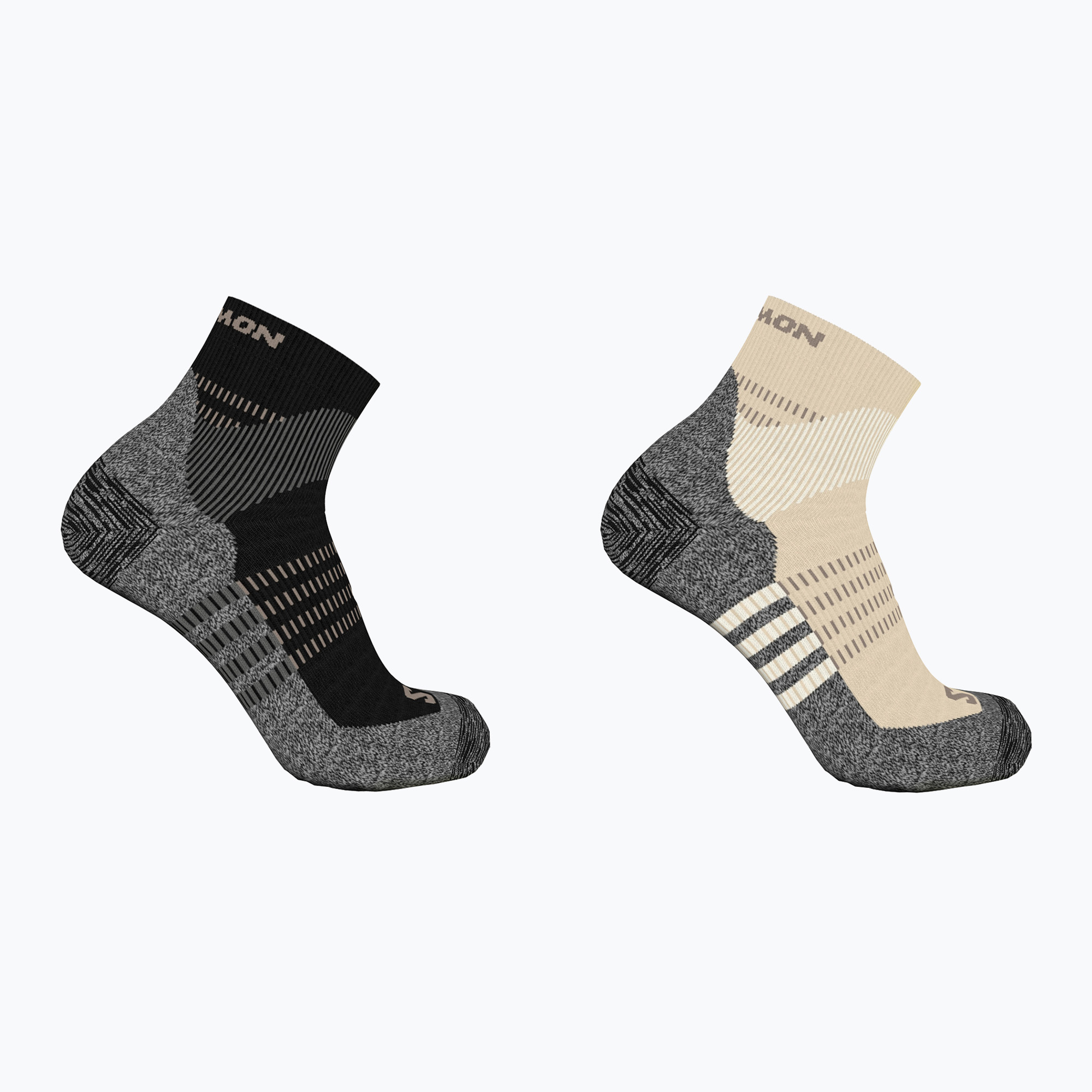 Salomon X Ultra Access Quarter trekingové ponožky 2 páry bielený piesok/čierna (X Ultra Access Quarter LC2257000)